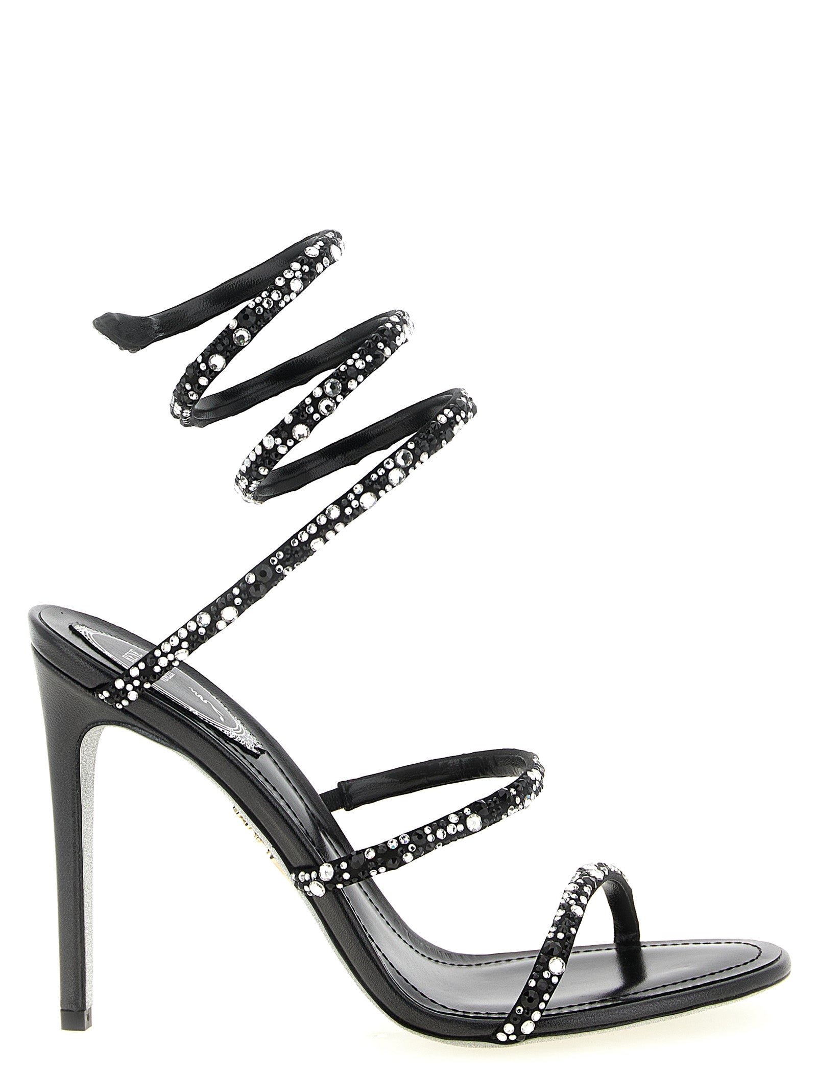 RENE CAOVILLA Bicolor Viscose Stiletto Heel Sandals