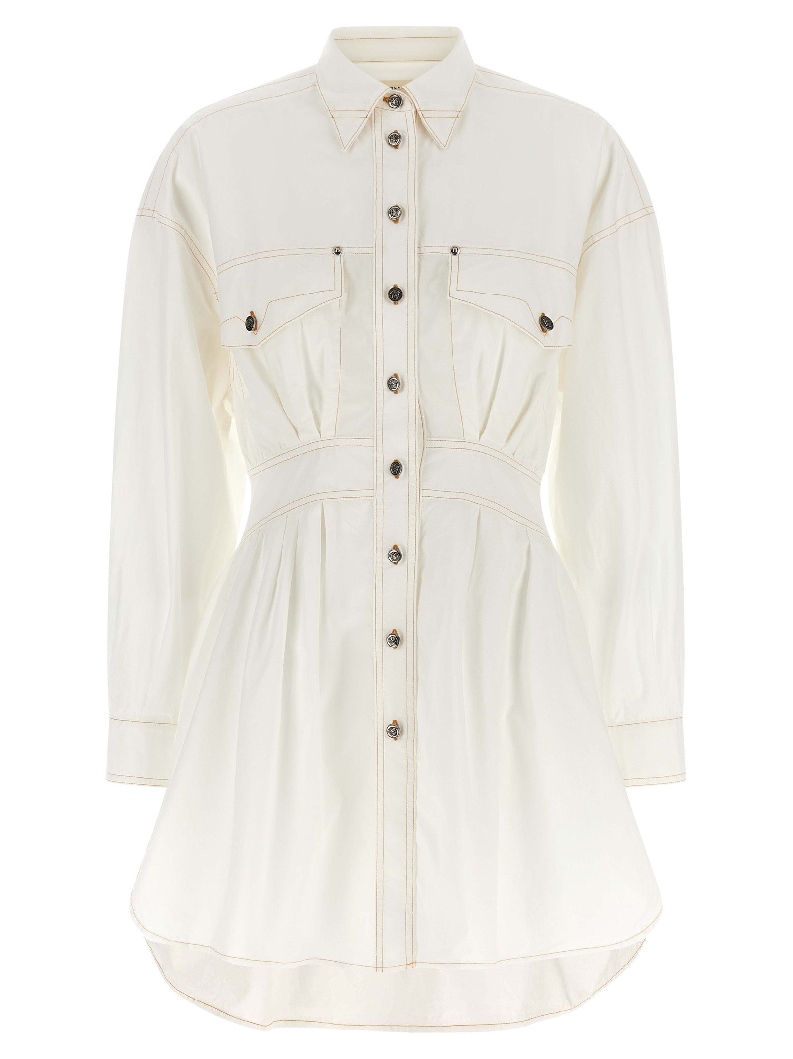 Versace White Cotton Short Dress