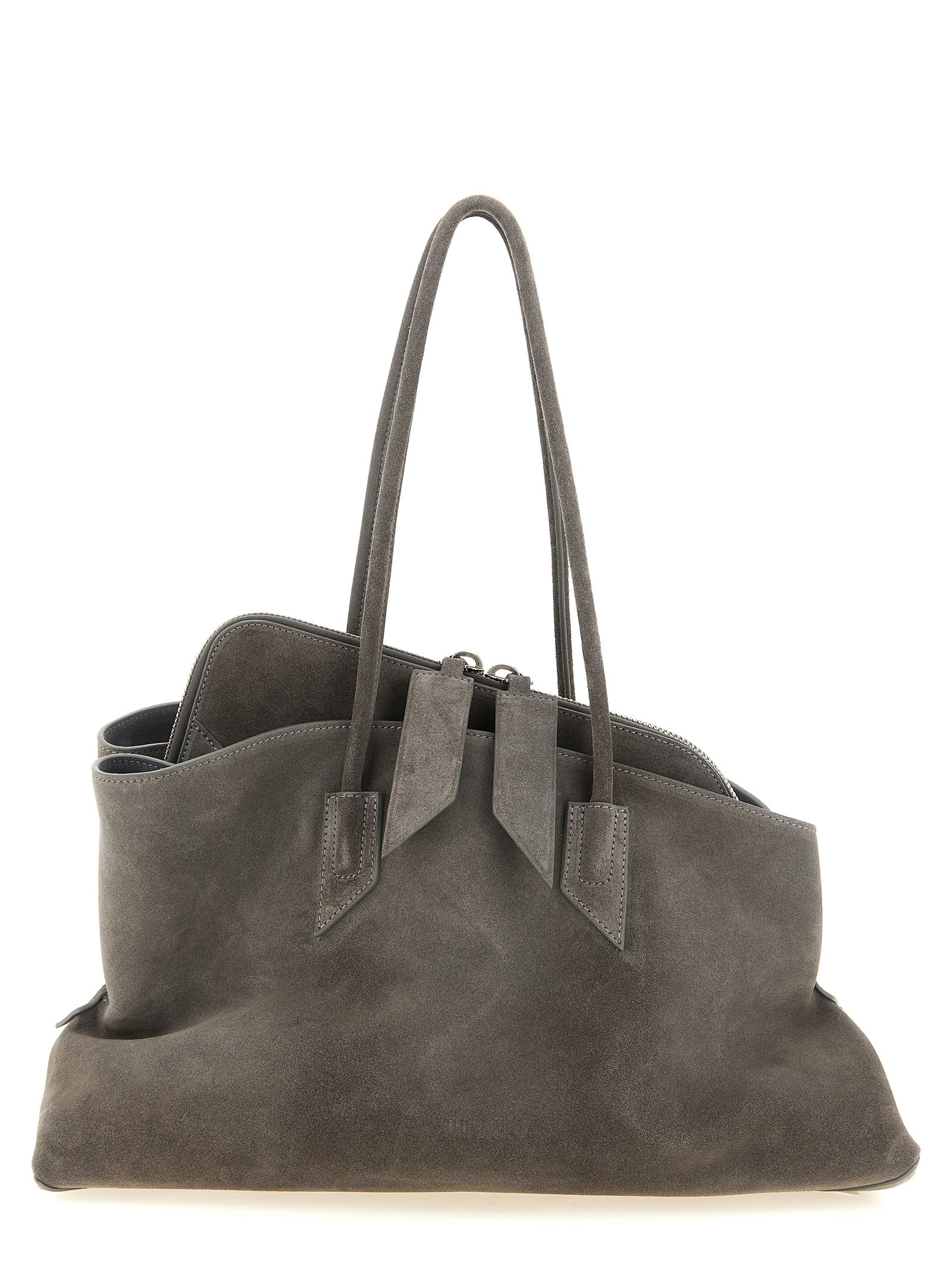 The Attico Gray Bovine Leather Shoulder Bag