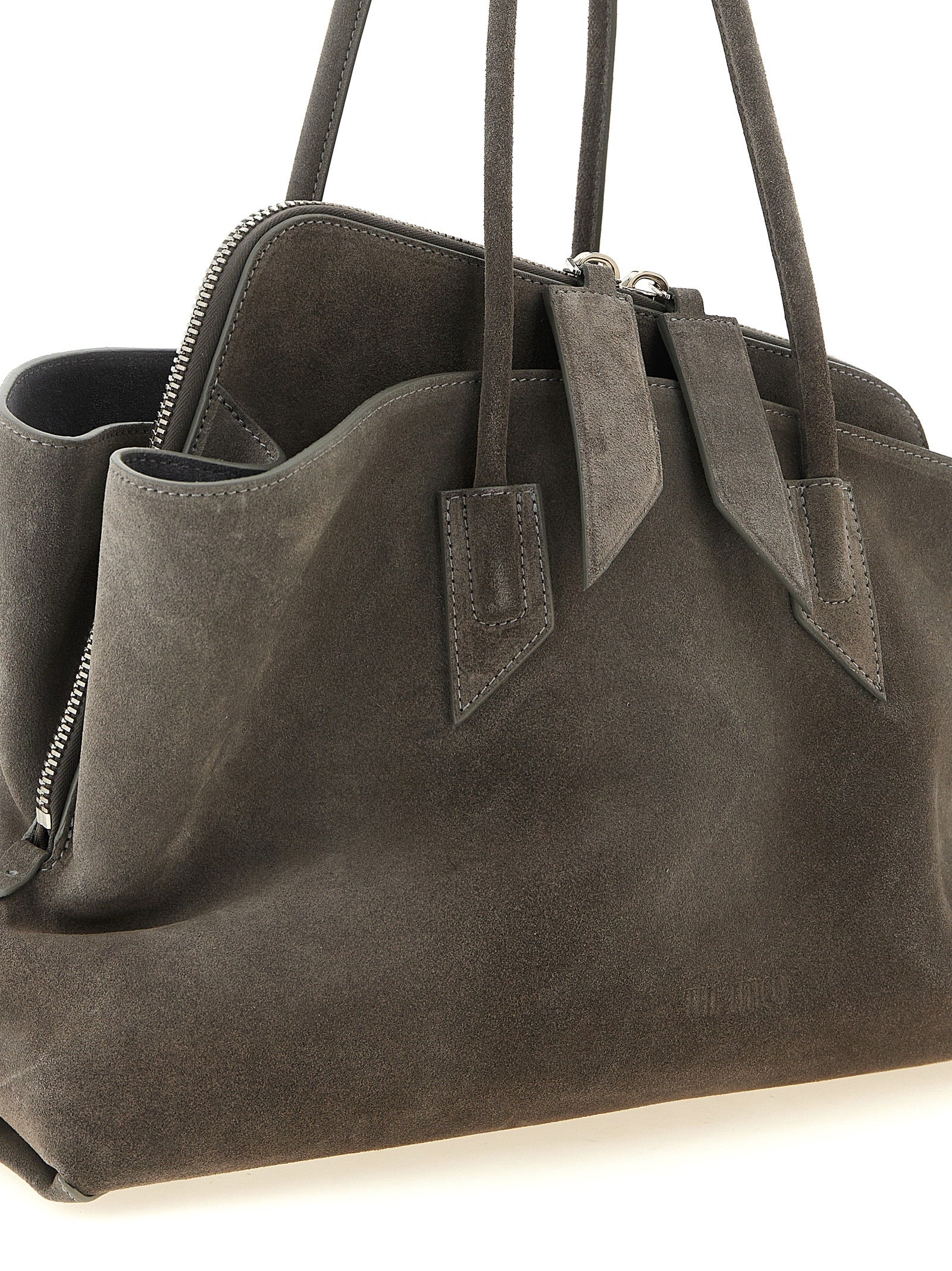 The Attico Gray Bovine Leather Shoulder Bag
