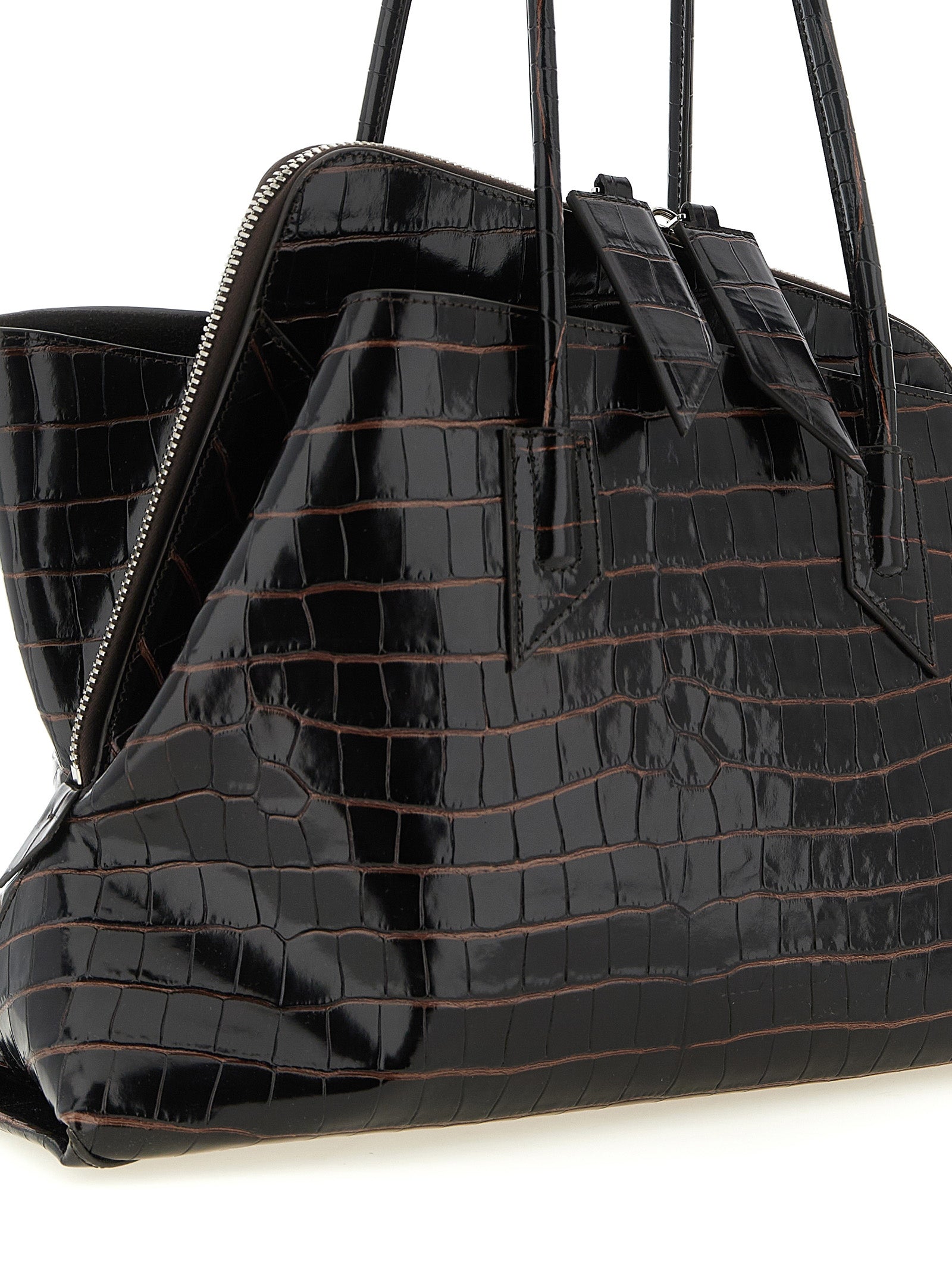 The Attico Brown Bovine Leather Shoulder Bag