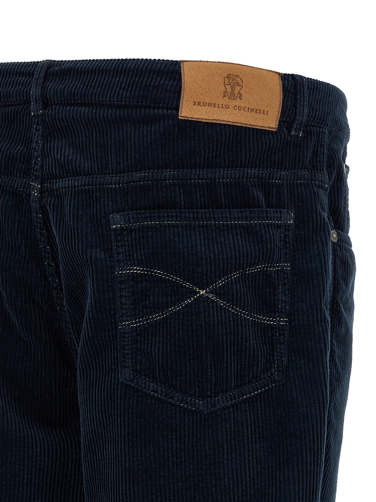 Brunello Cucinelli Blue Cotton Casual Pants