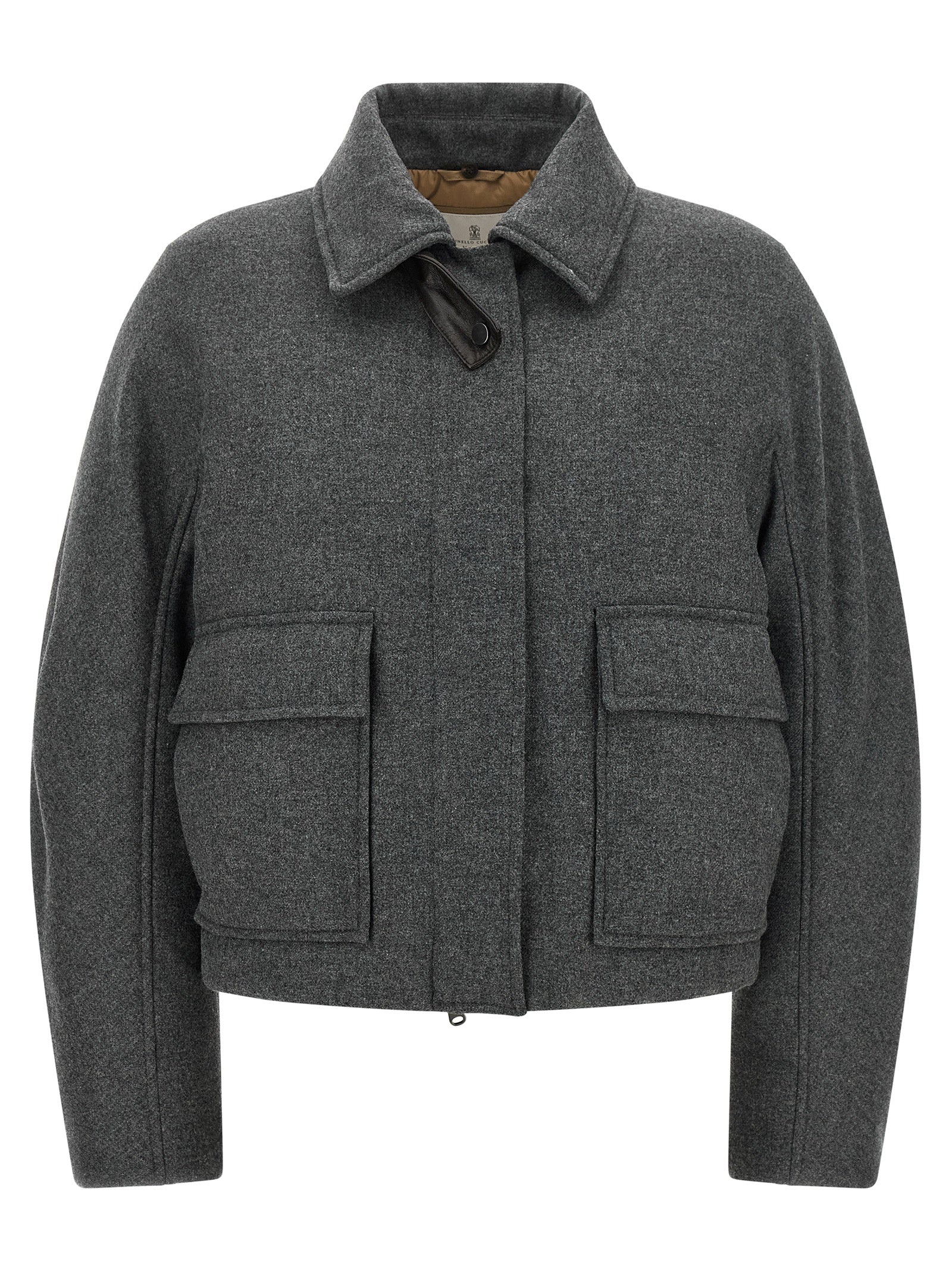 Brunello Cucinelli Gray Virgin Wool Full-Length Jacket