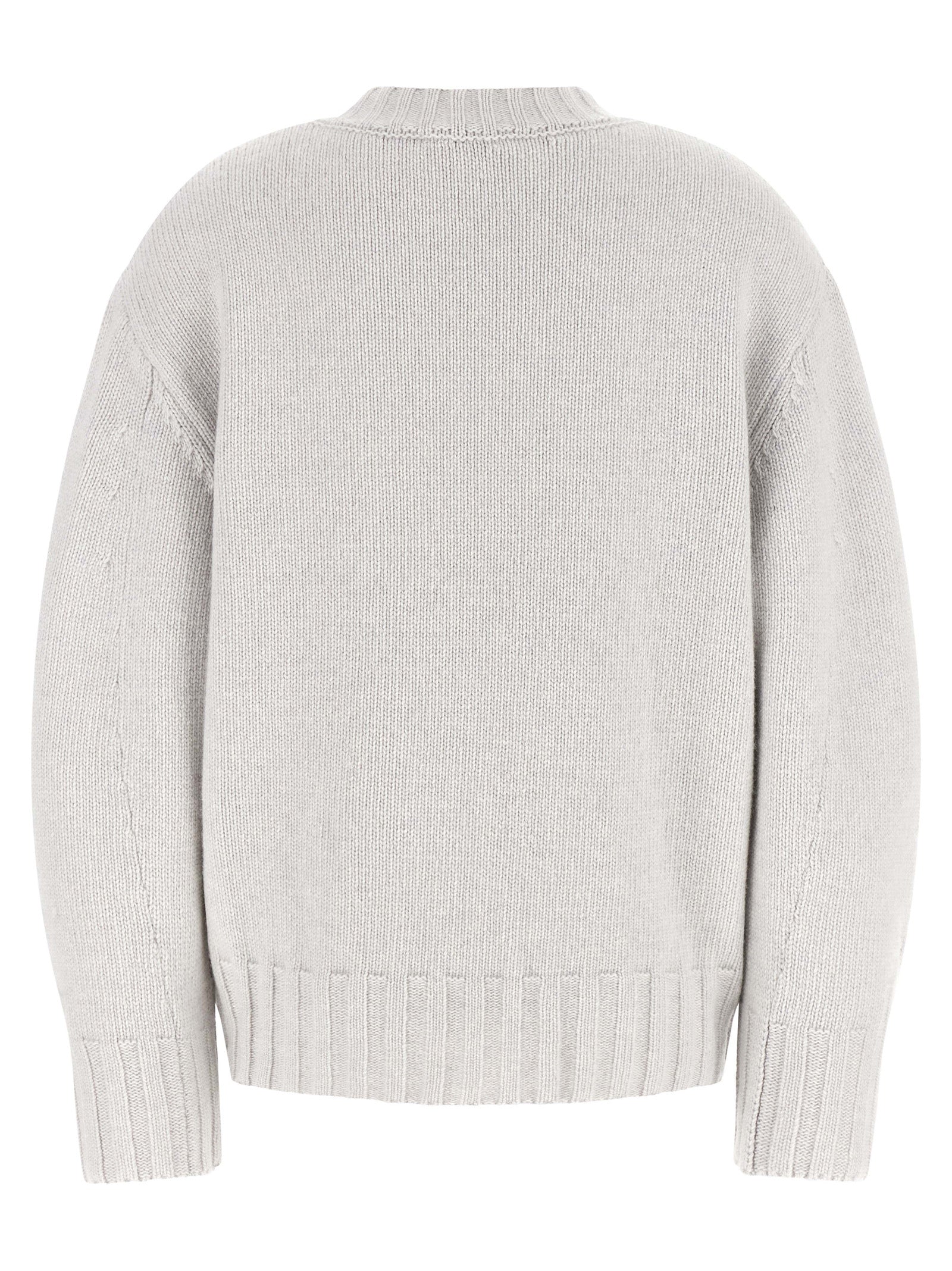 The Attico Gray Virgin Wool Cardigan