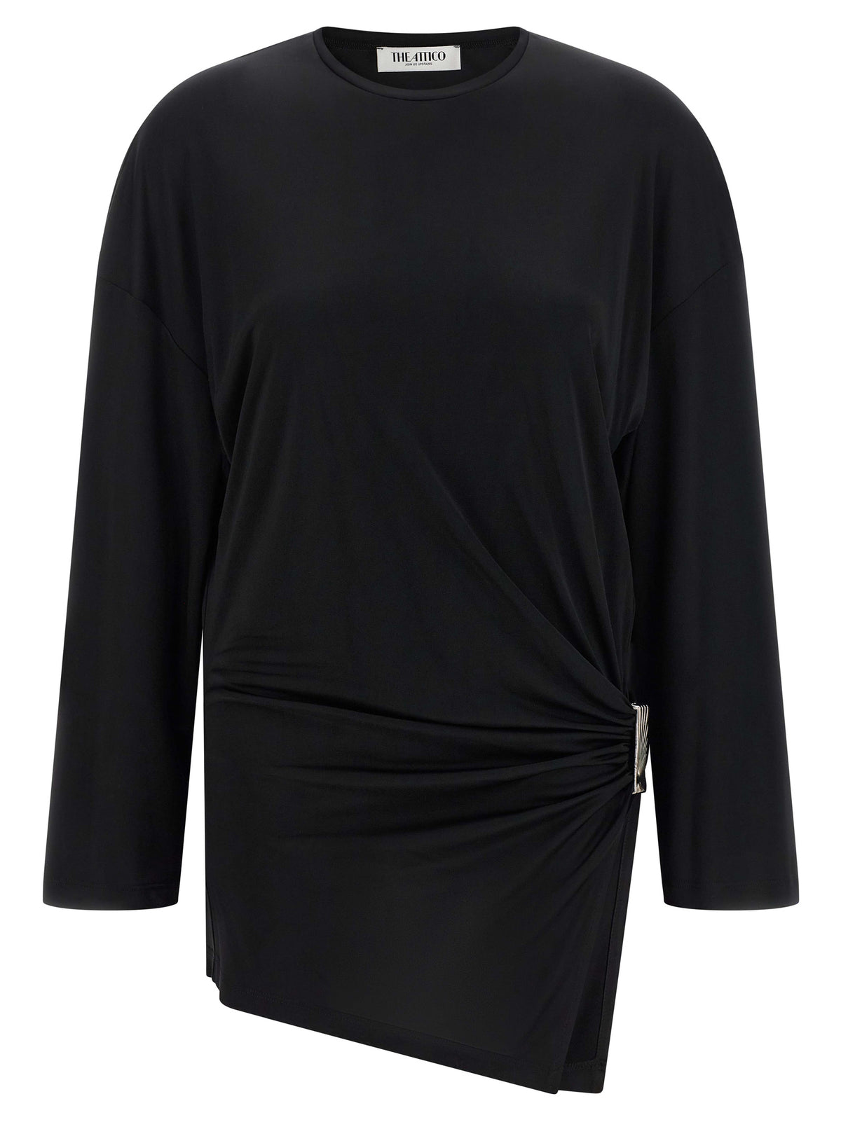 The Attico Black Viscose Short Dress