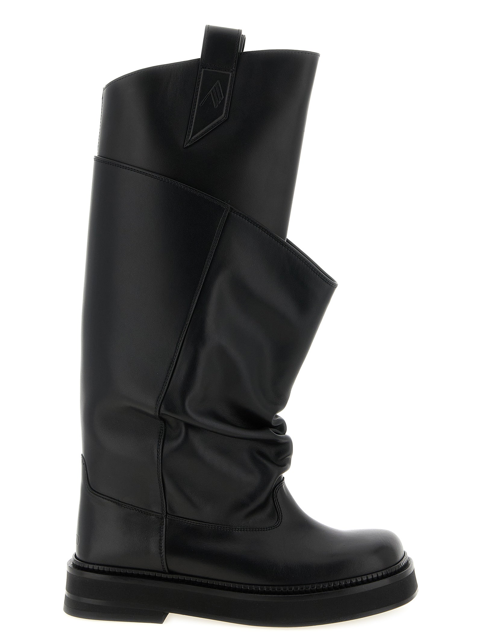 The Attico Black Calfskin Over The Knee