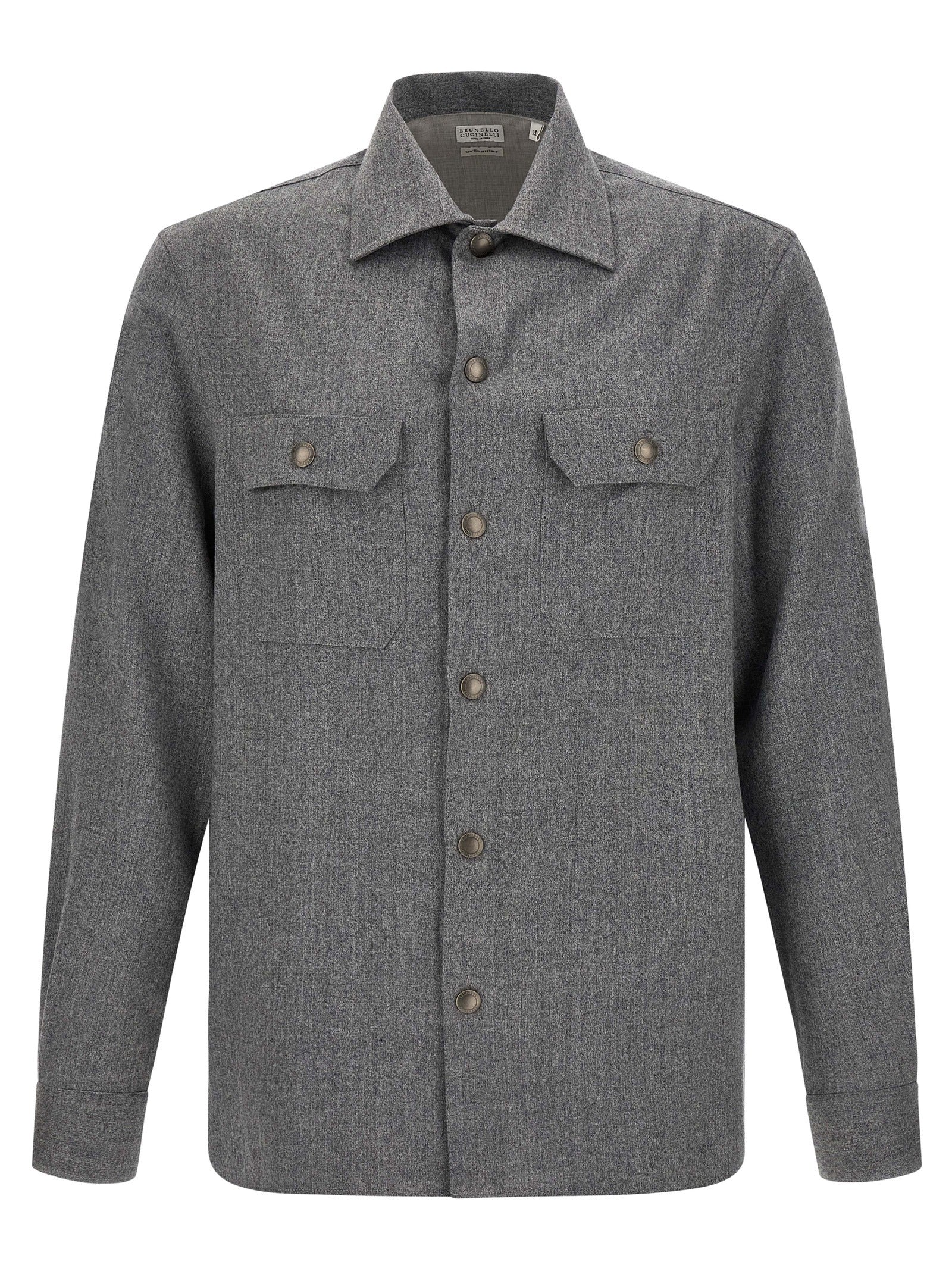 Brunello Cucinelli Gray Virgin Wool Blouse