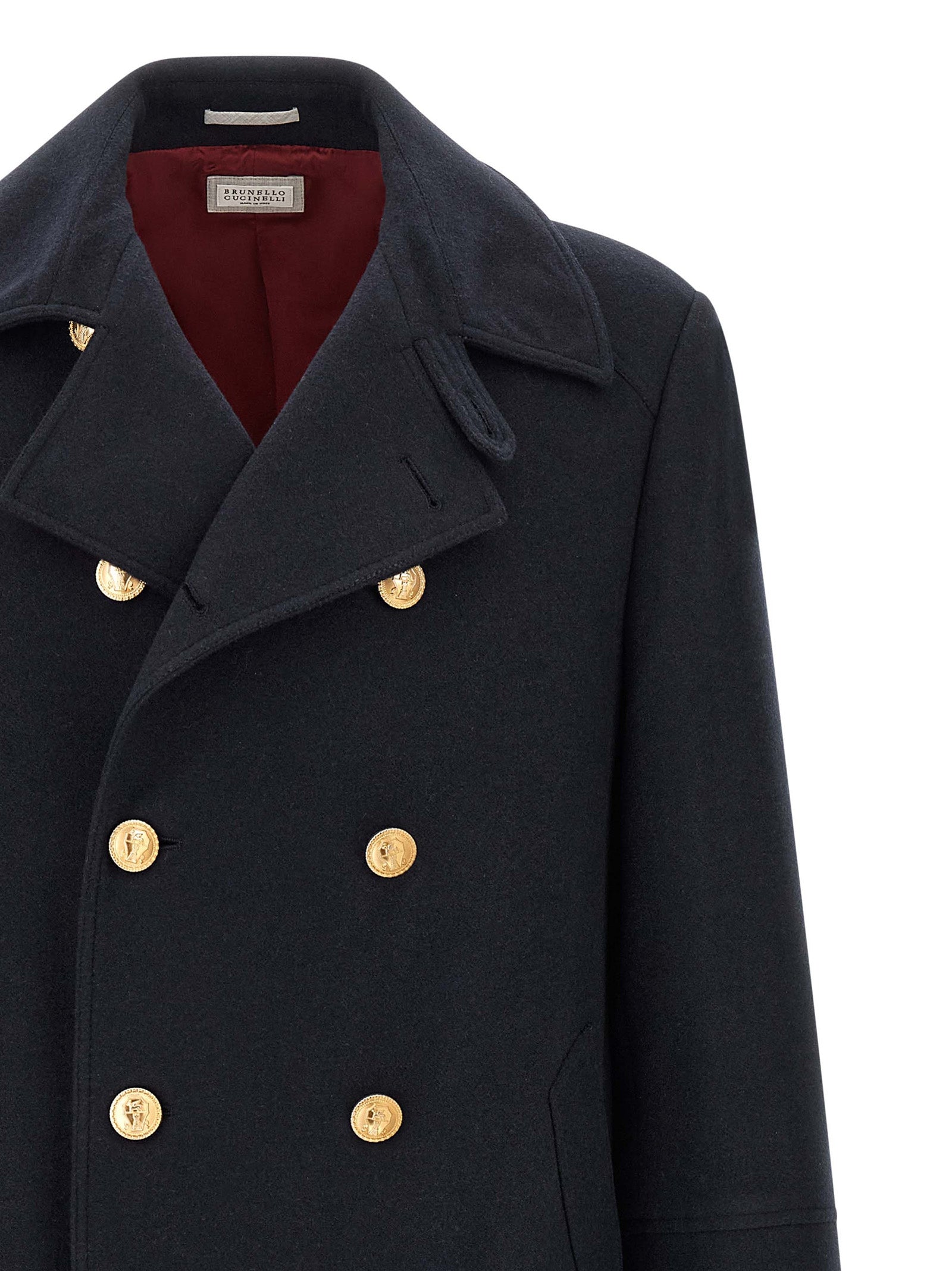 Brunello Cucinelli Blue Cashmere Coat