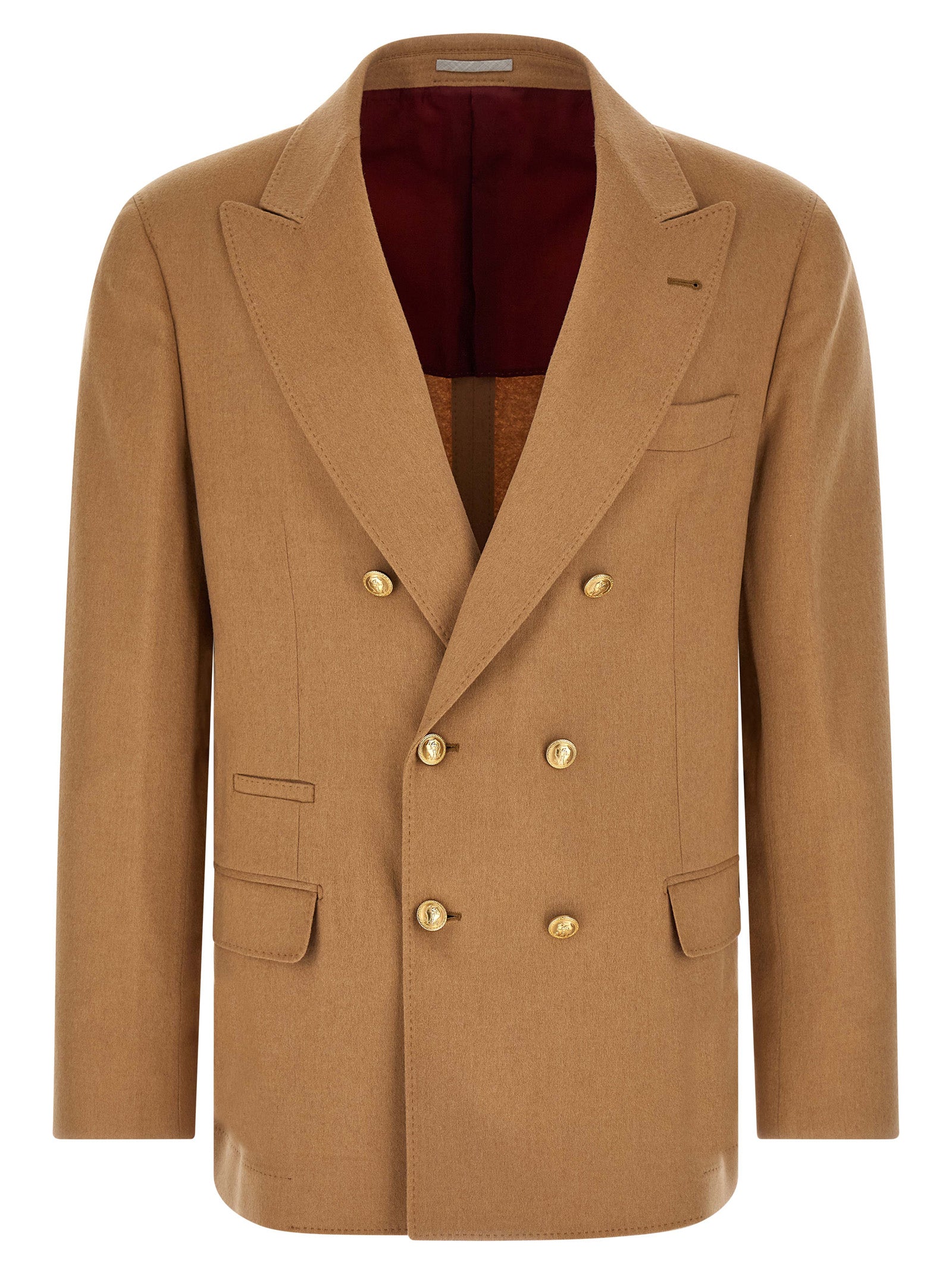 Brunello Cucinelli Beige Camel Hair  Blazer