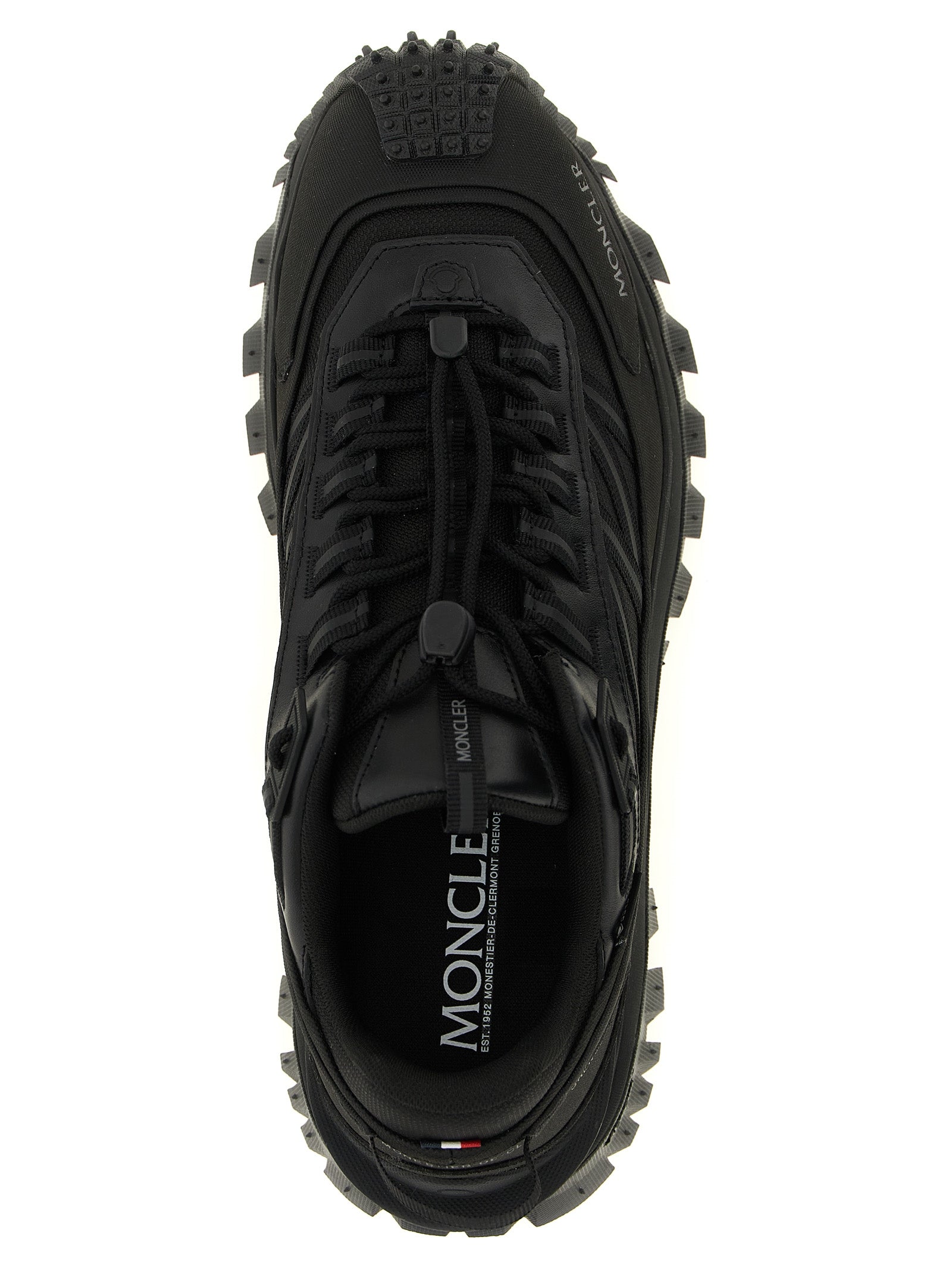 Moncler Black Leather Athletic Sneakers