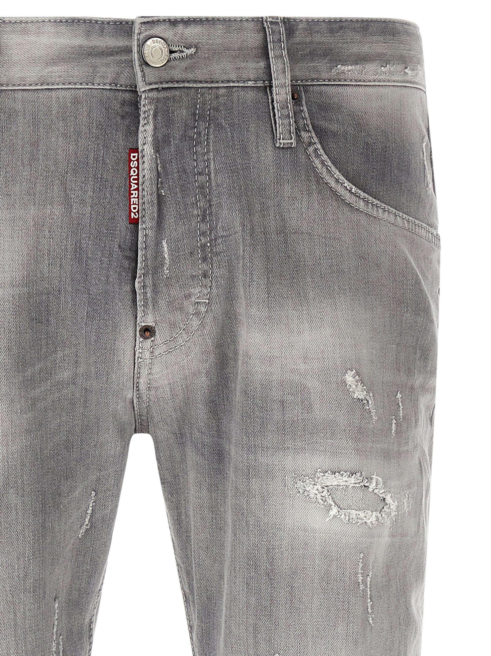 Dsquared² Gray Cotton Tapered Jeans