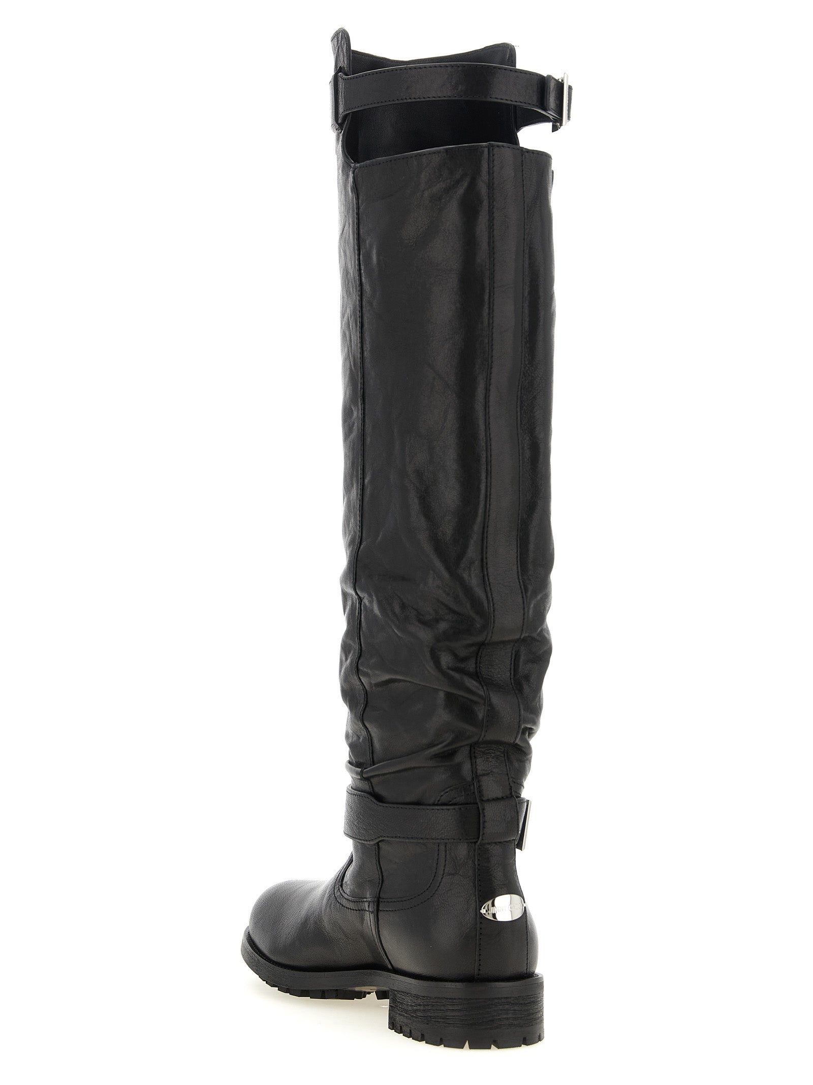 Jimmy Choo Black Leather Over The Knee