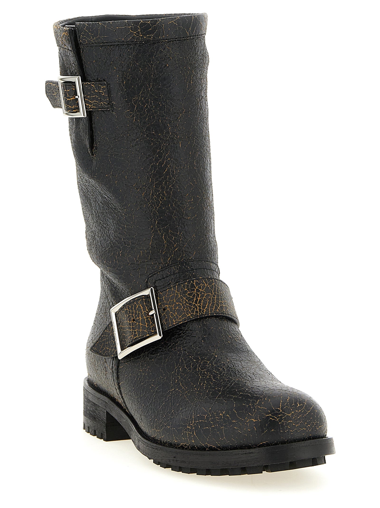 Jimmy Choo Black Leather Ankle Boots