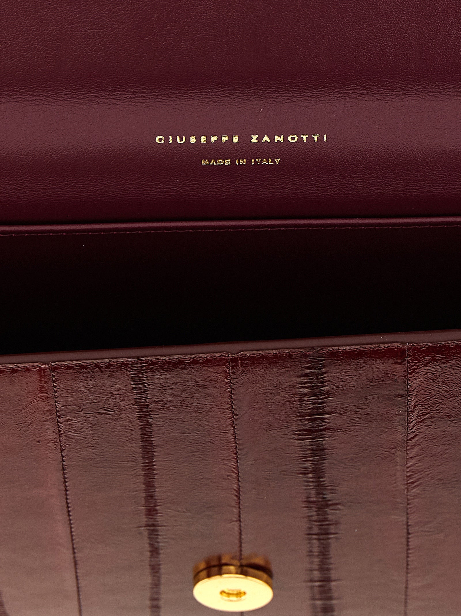 Giuseppe Zanotti Bordeaux Leather Clutch Bag
