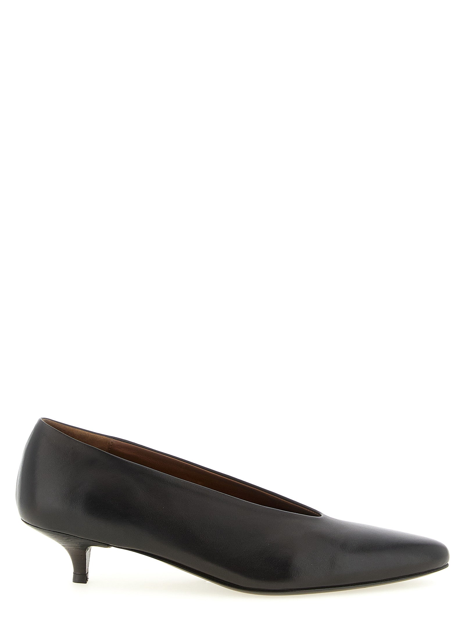 Marsell Brown Calfskin Mid Heel Pumps