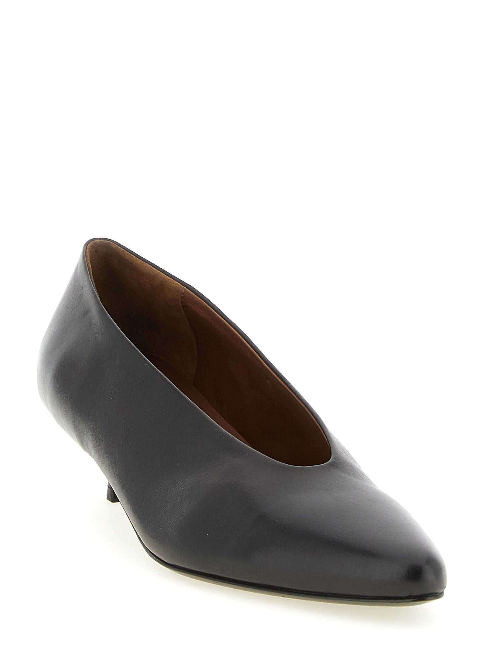 Marsell Brown Calfskin Mid Heel Pumps