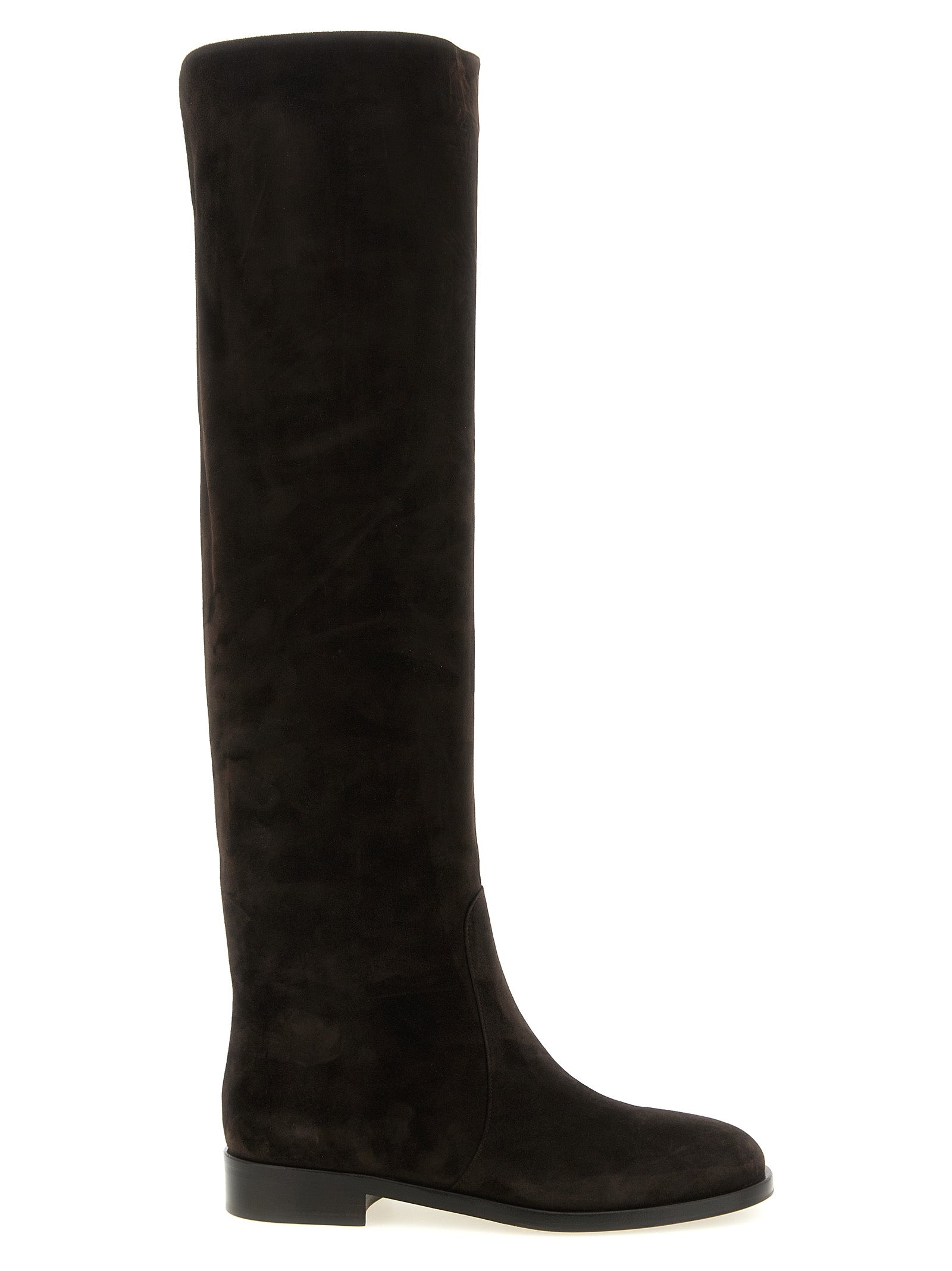Gianvito Rossi Brown Suede Leather Over The Knee