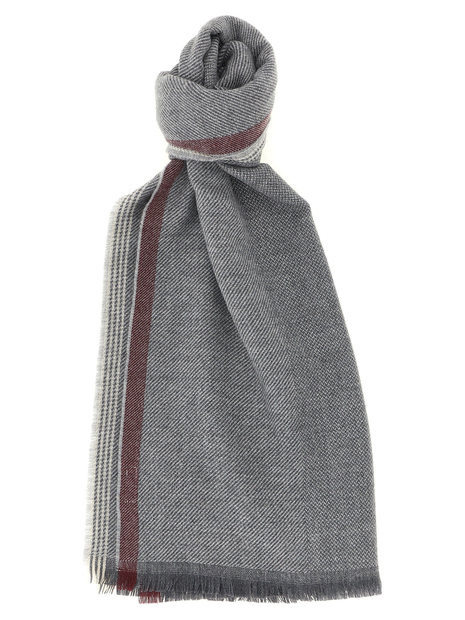 Brunello Cucinelli Gray Wool Scarf
