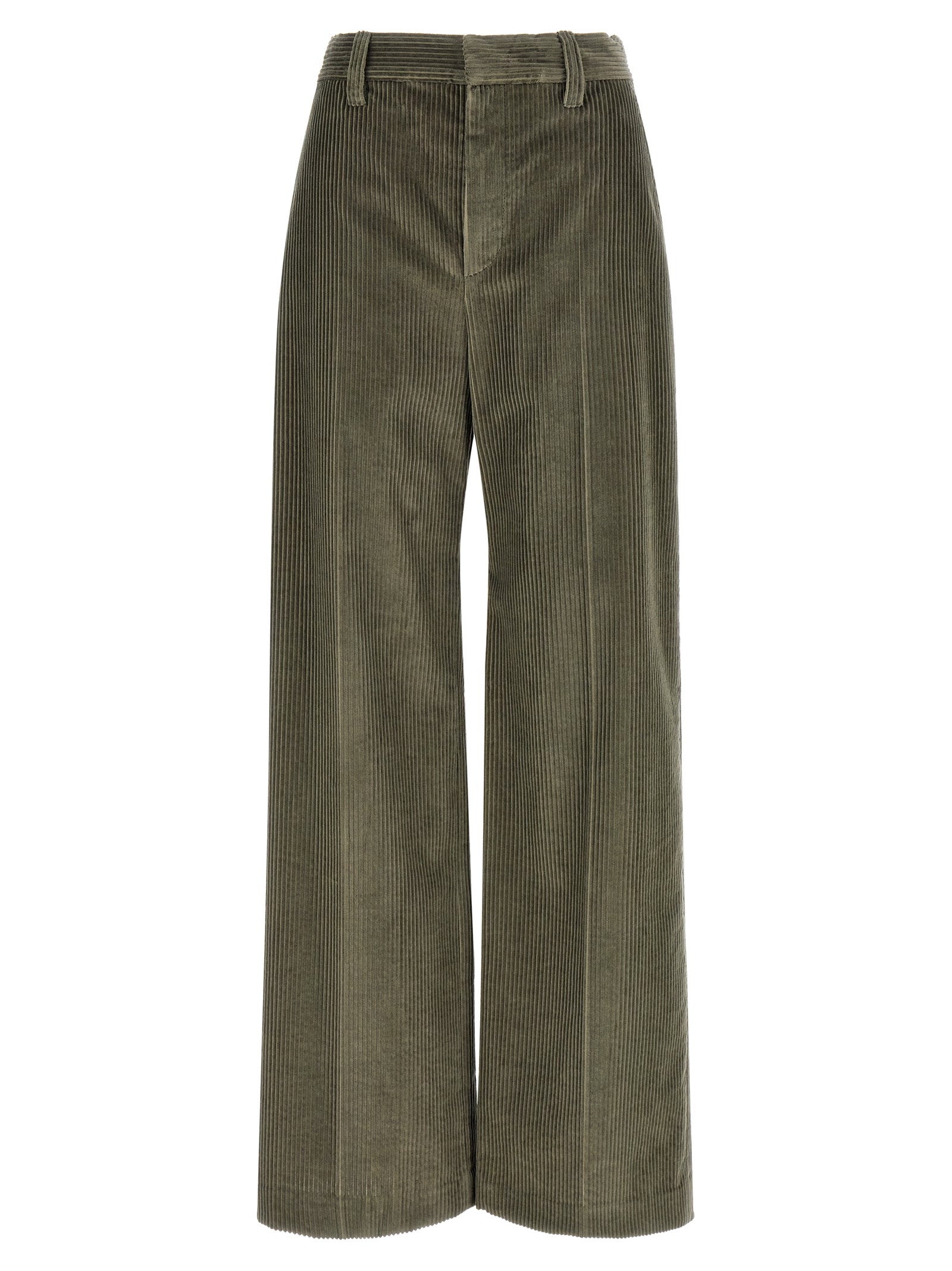 Brunello Cucinelli Bicolor Cotton Flared Pants