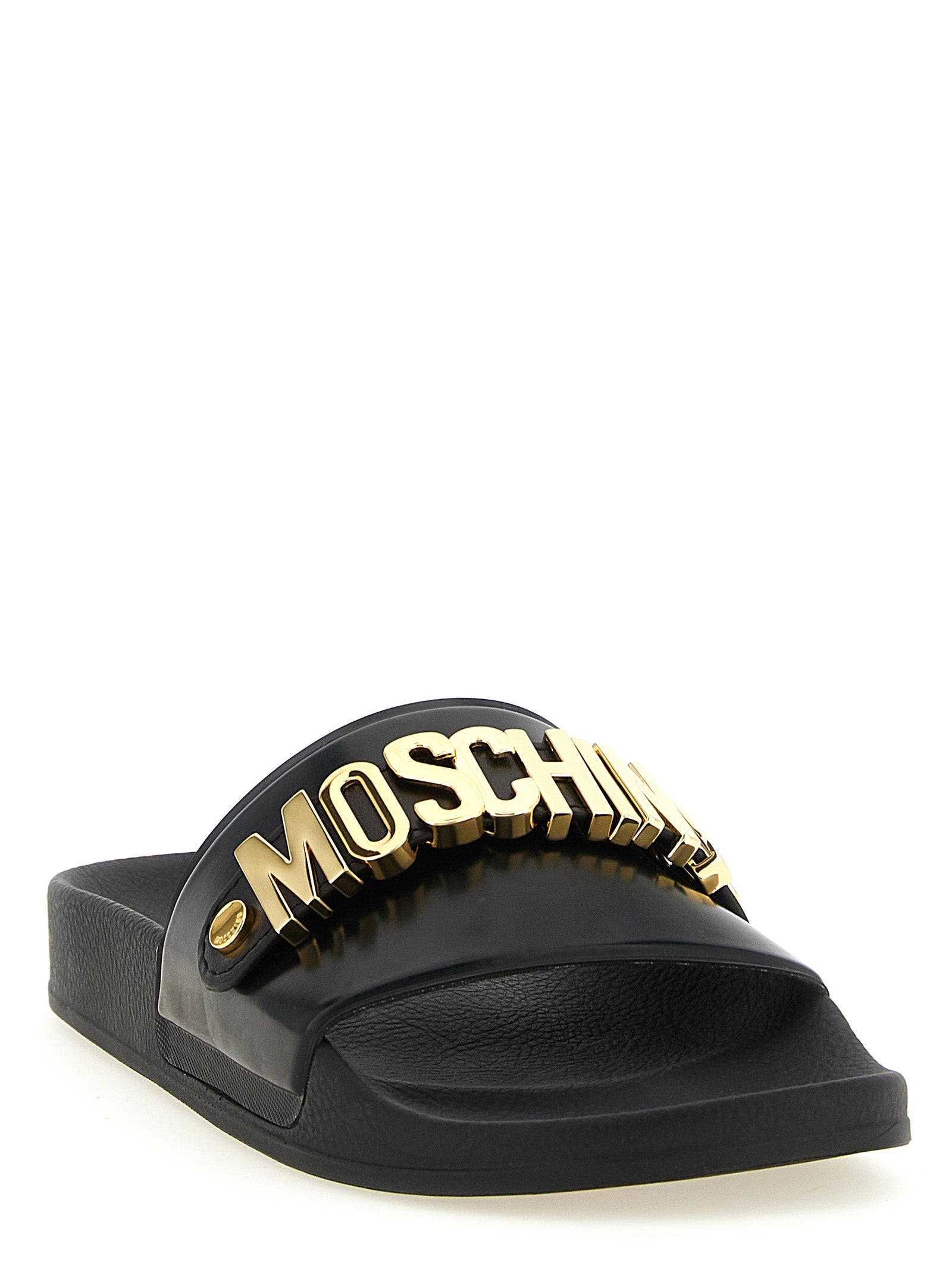 Moschino Gold Pvc Slides