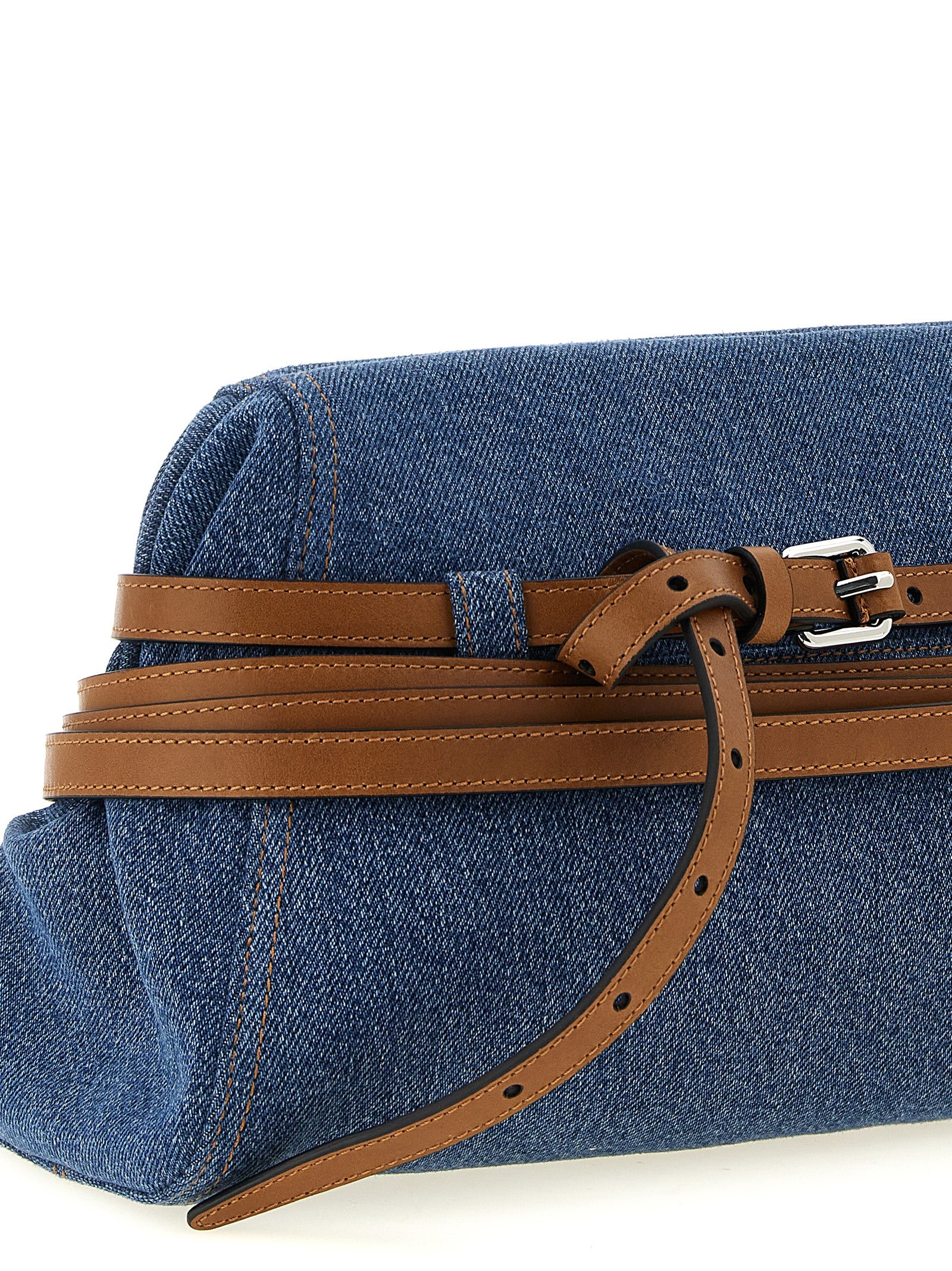 Moschino Blue Cotton Clutch Bag