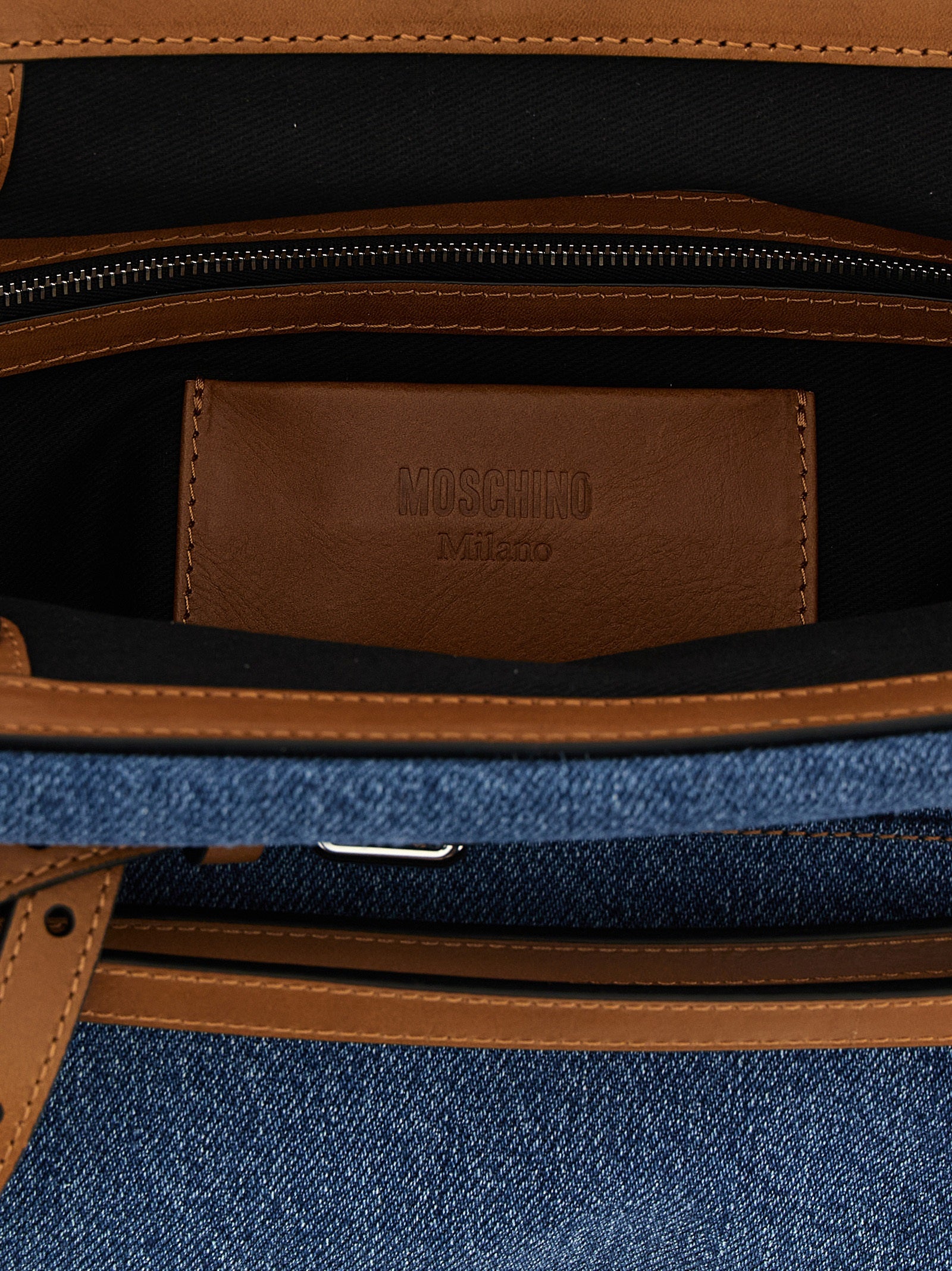 Moschino Blue Cotton Clutch Bag