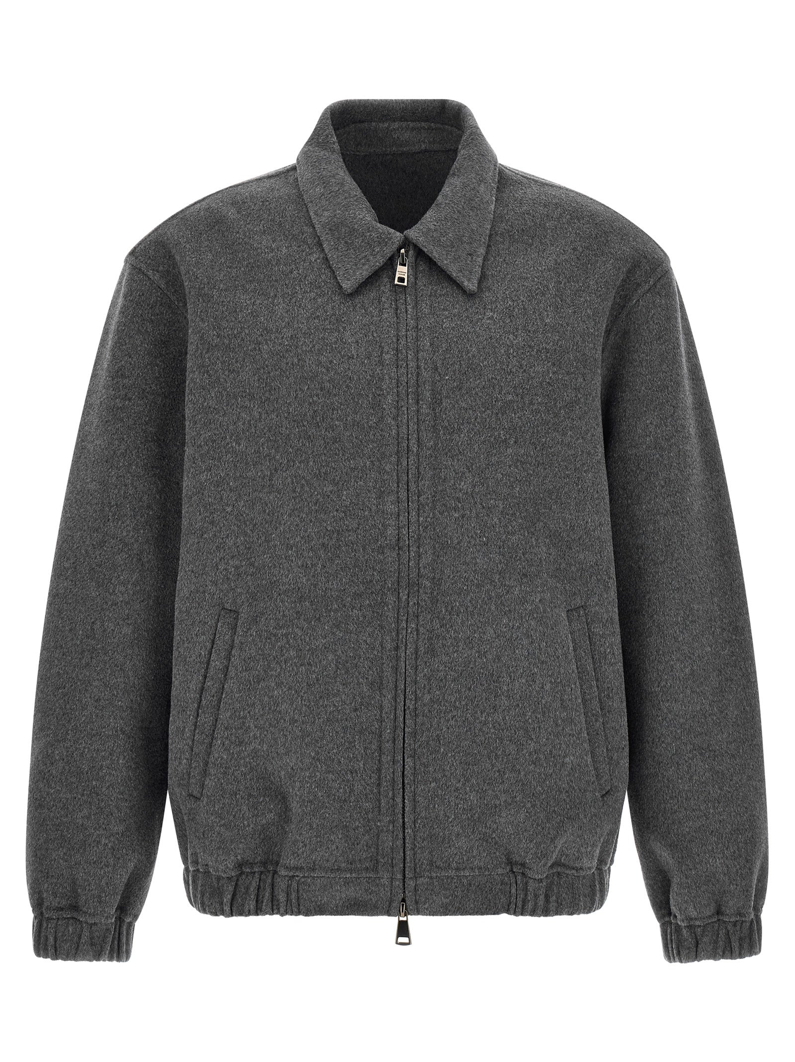 GIORGIO BRATO Gray Wool Full-Length Jacket