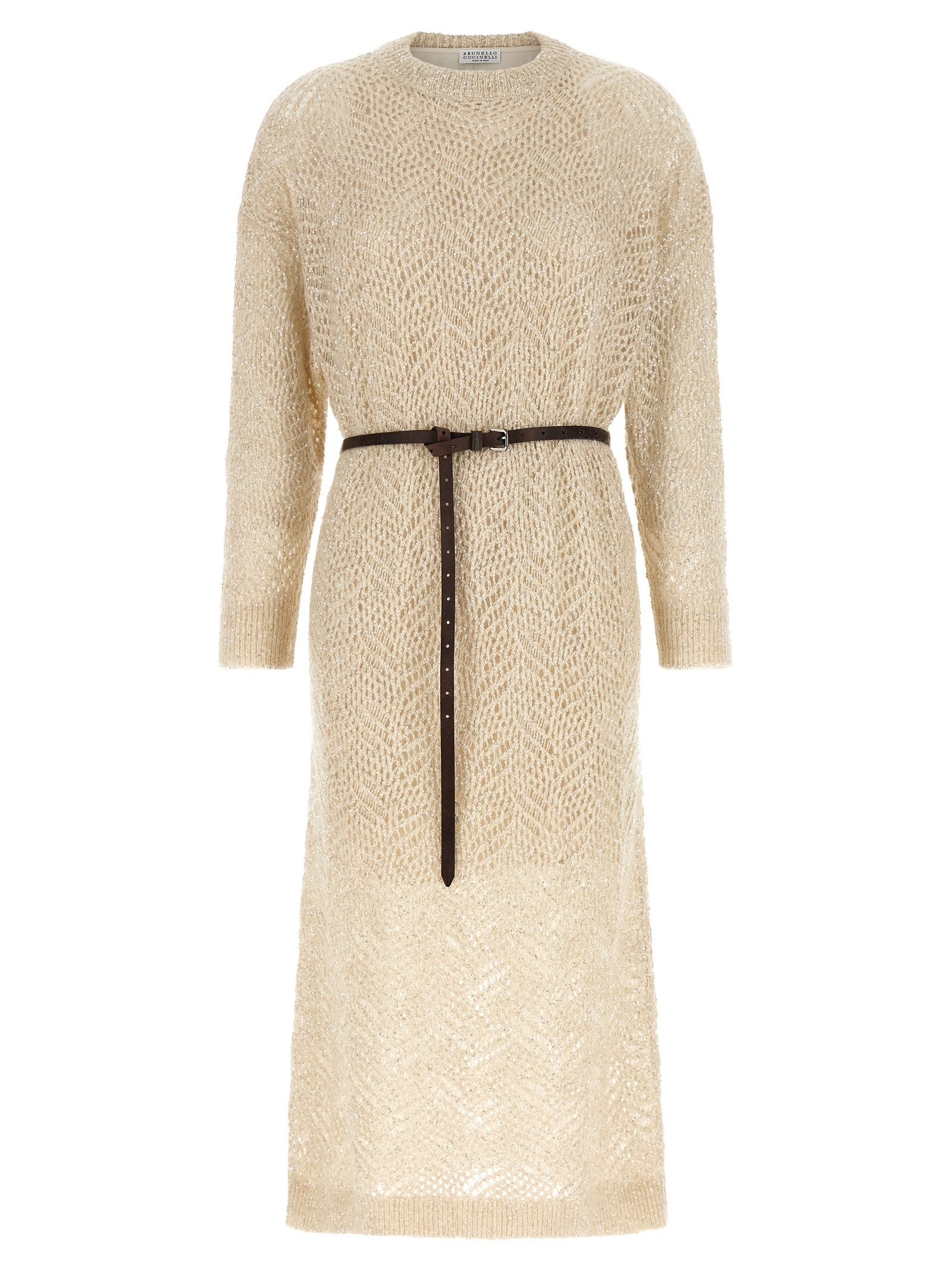 Brunello Cucinelli Beige Polyamide Midi Dress