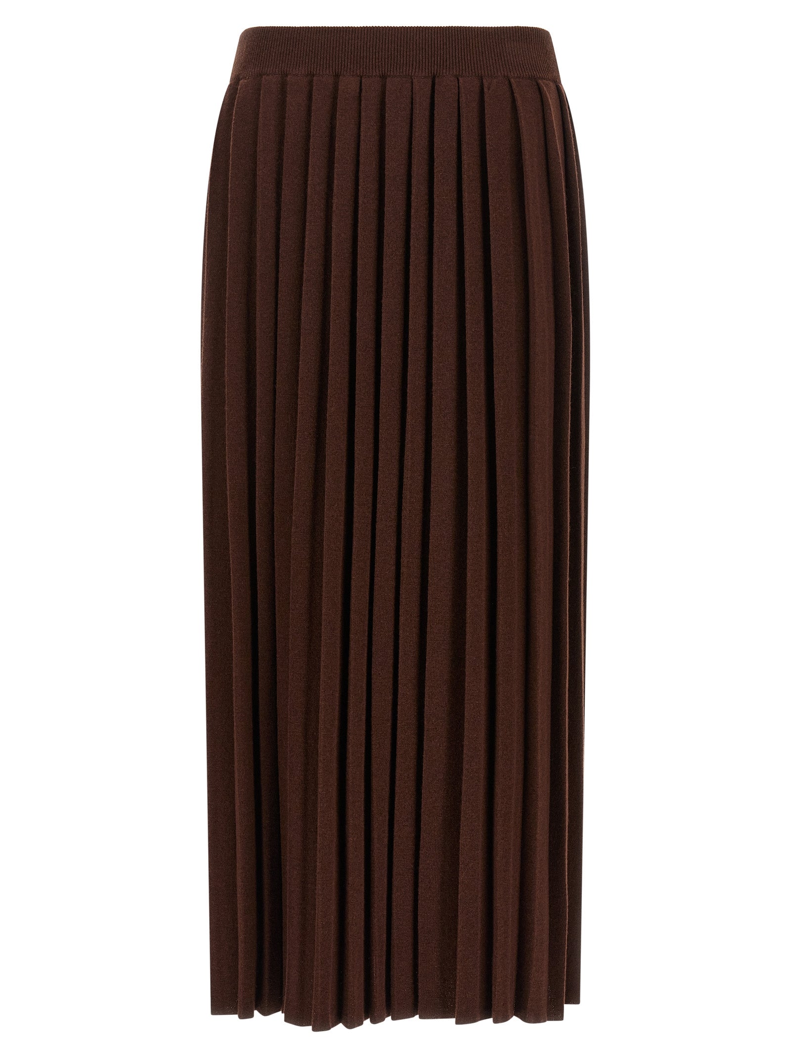 Fabiana Filippi Brown Virgin Wool Midi Skirt