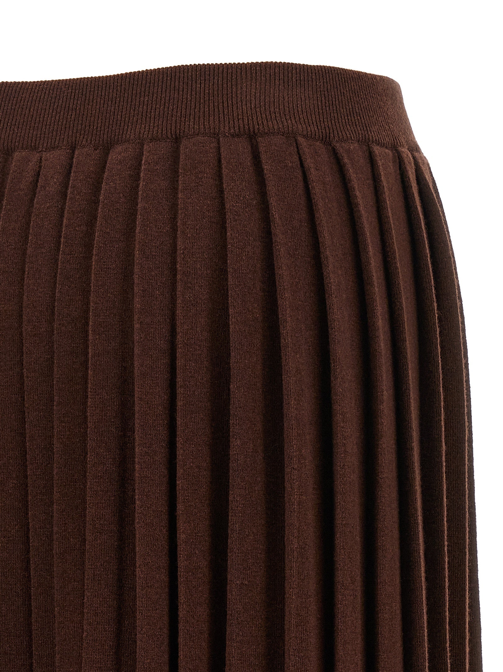 Fabiana Filippi Brown Virgin Wool Midi Skirt