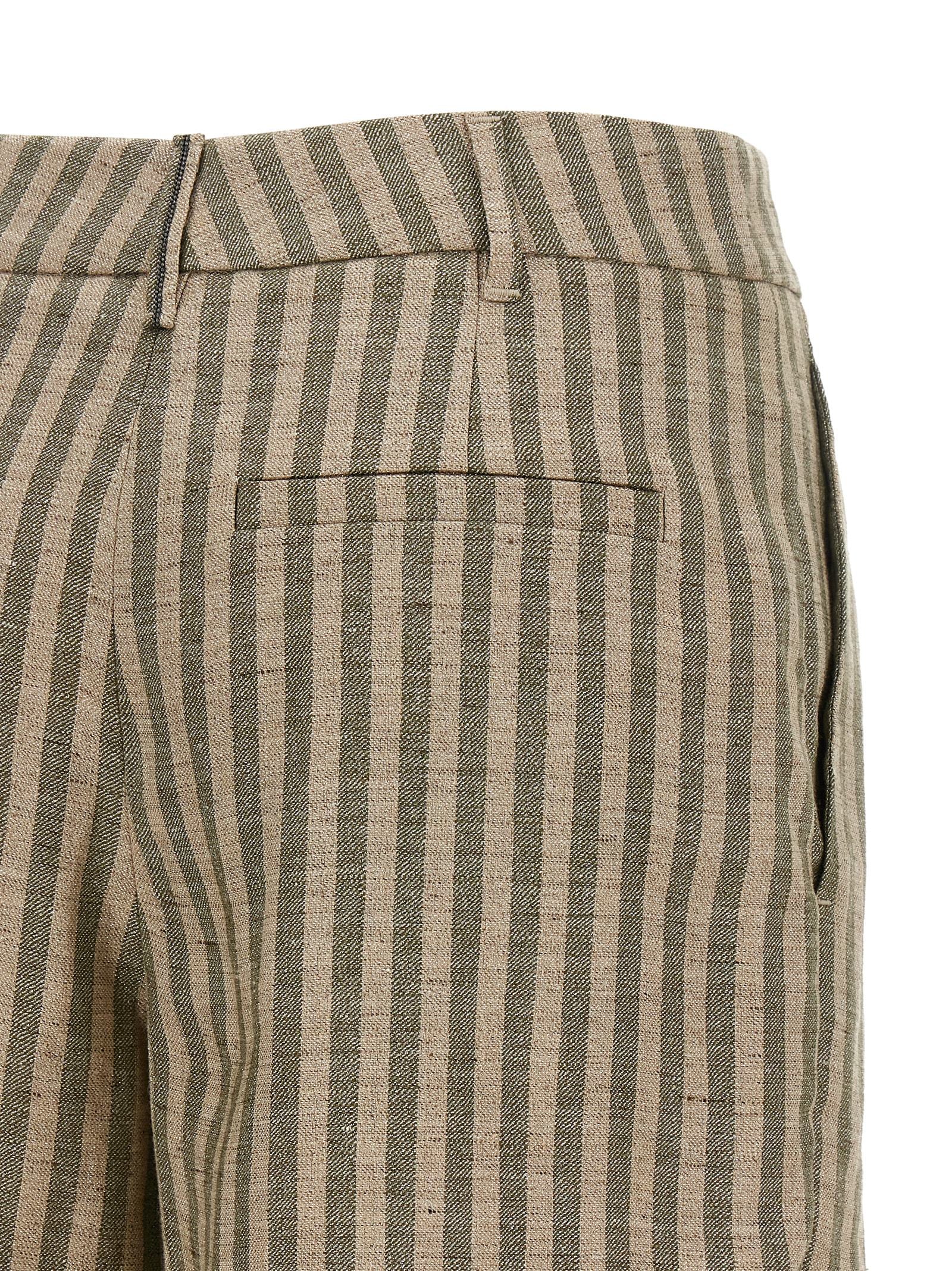 Brunello Cucinelli Bicolor Linen Bermuda Shorts
