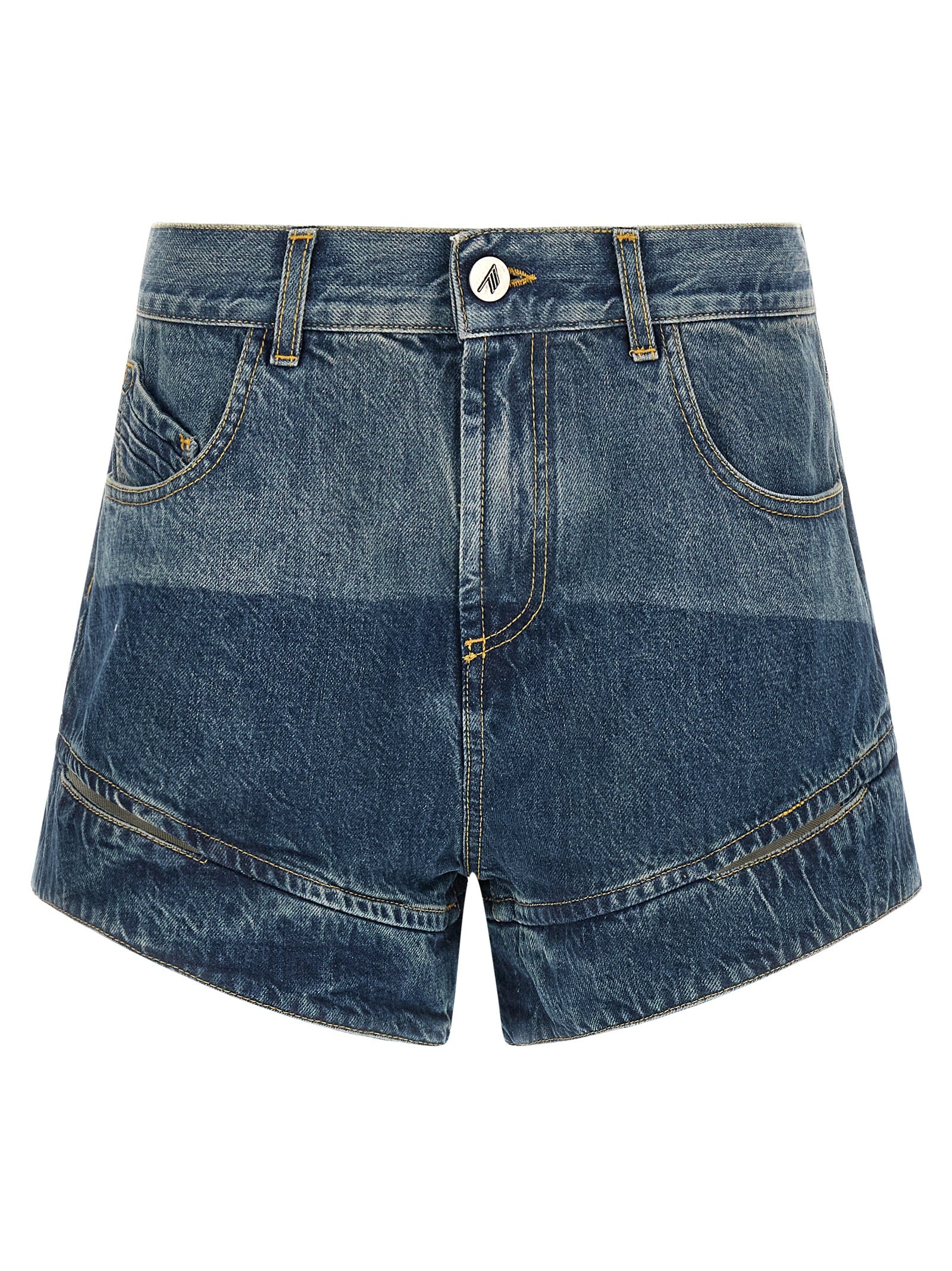 The Attico Blue Cotton Bermuda Shorts