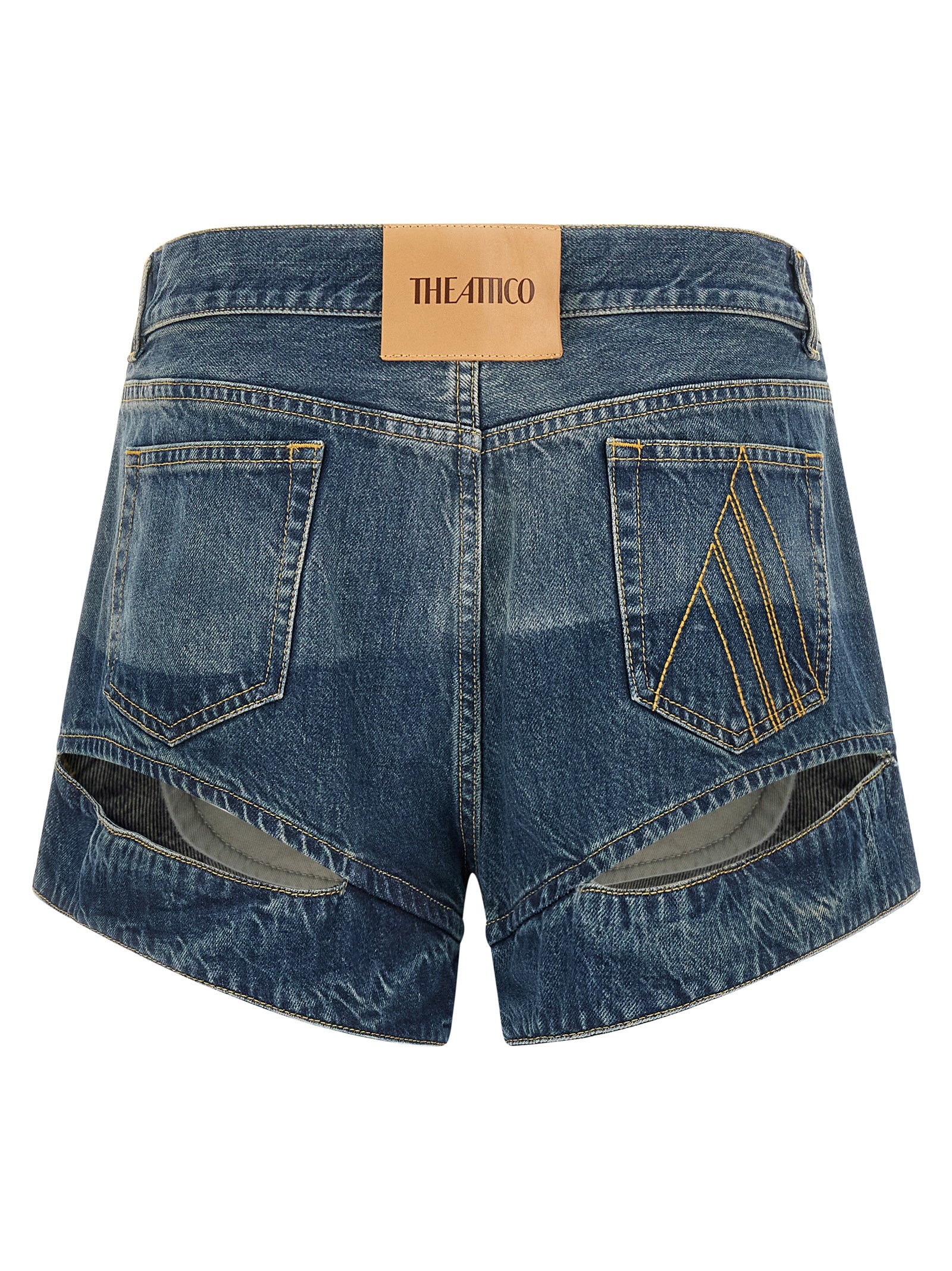 The Attico Blue Cotton Bermuda Shorts