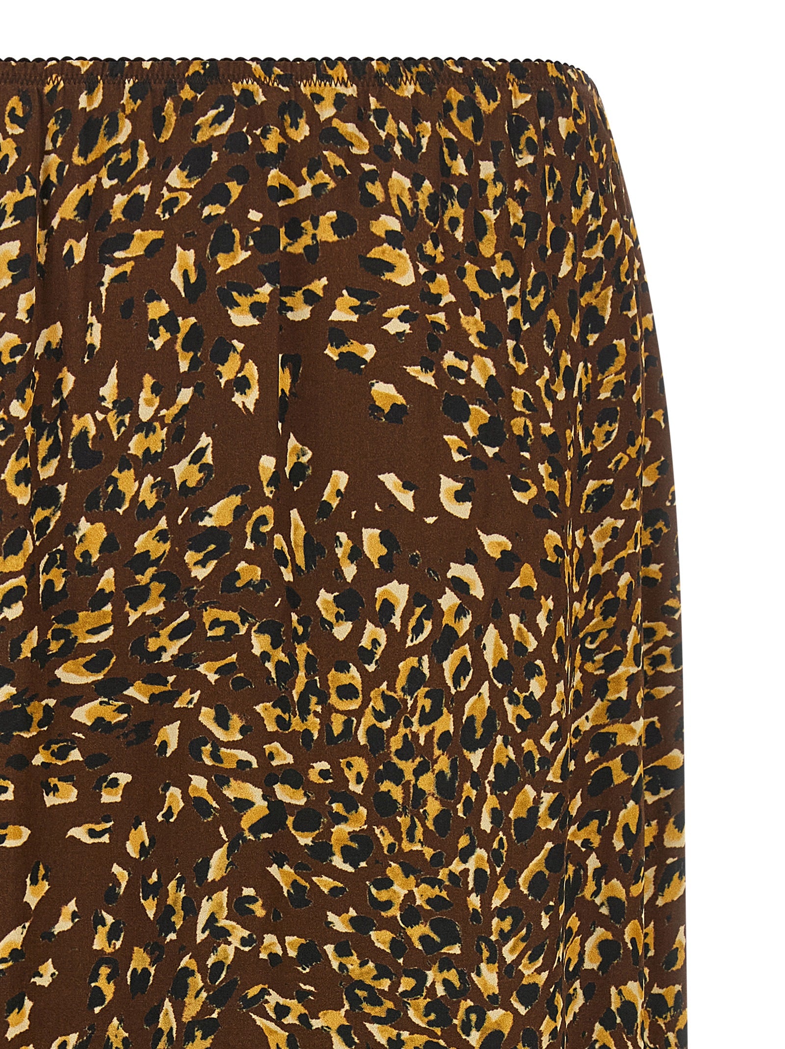 Twinset Brown Viscose Midi Skirt