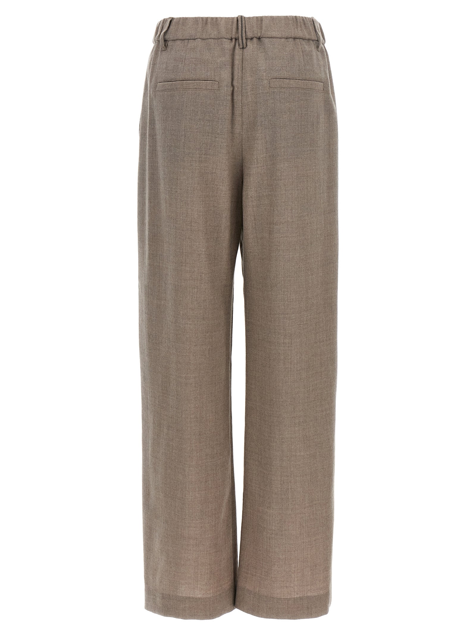 Brunello Cucinelli White Virgin Wool Casual Pants