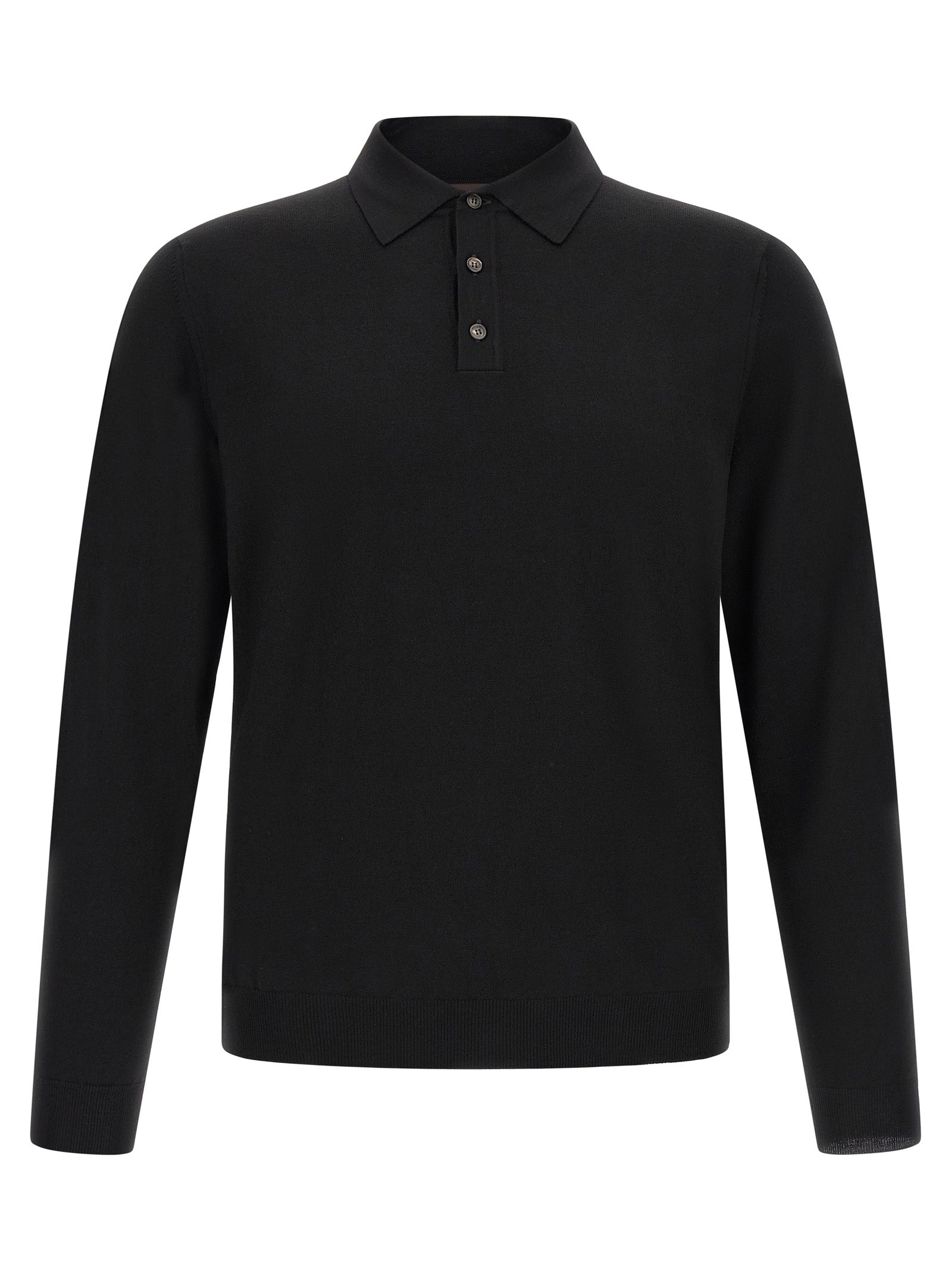 ZANONE Black Virgin Wool Polo Shirt