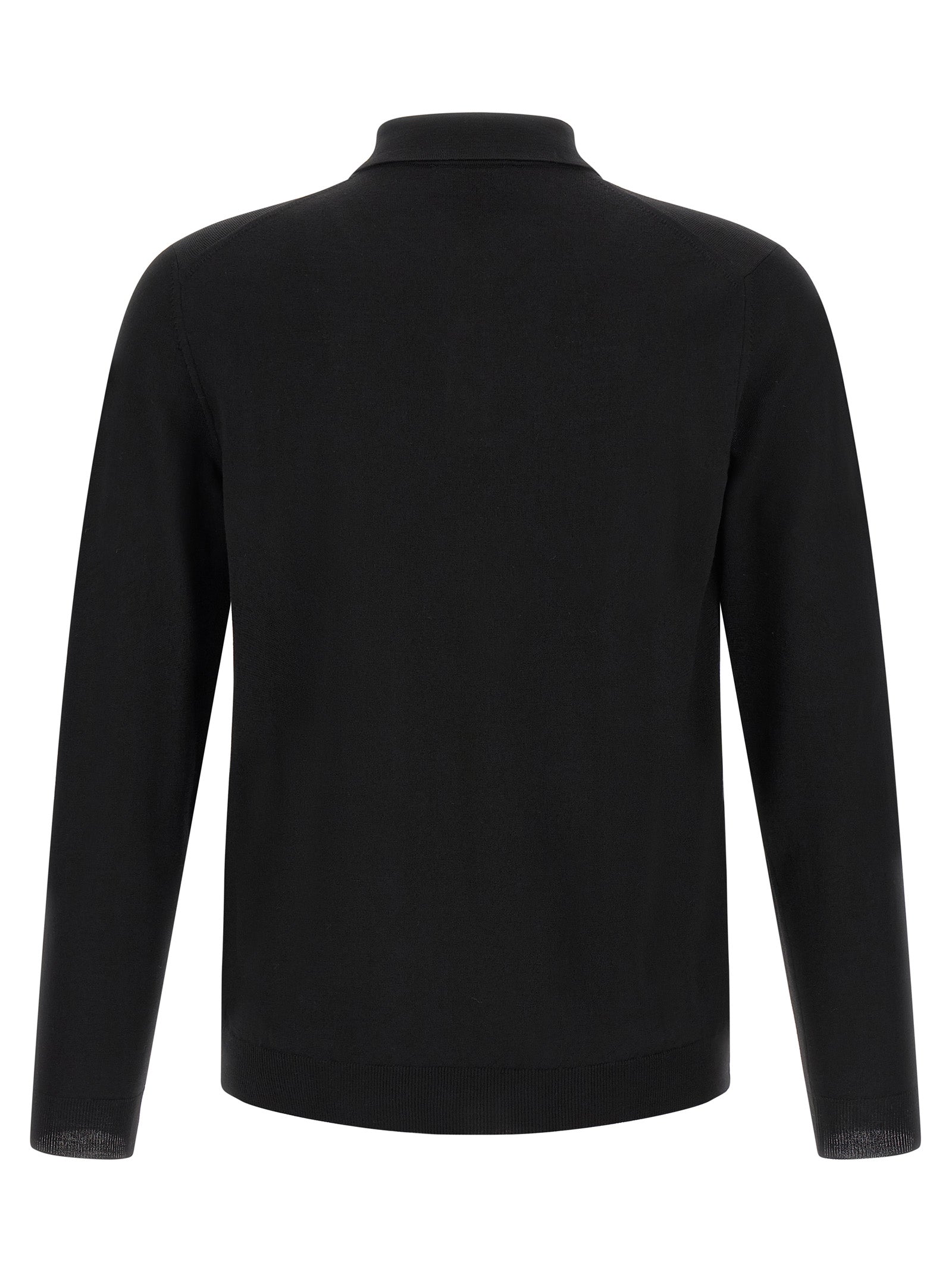 ZANONE Black Virgin Wool Polo Shirt
