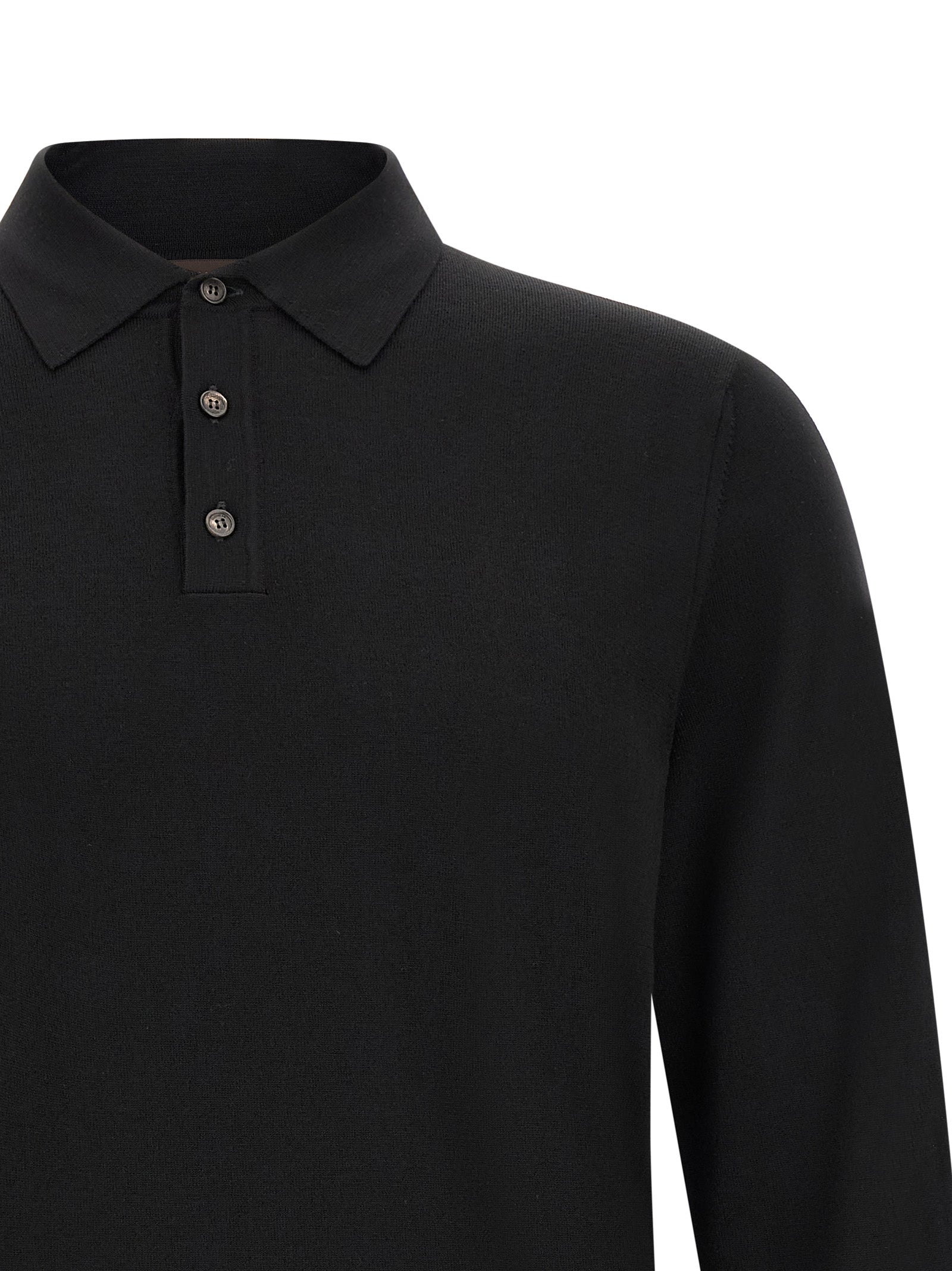 ZANONE Black Virgin Wool Polo Shirt
