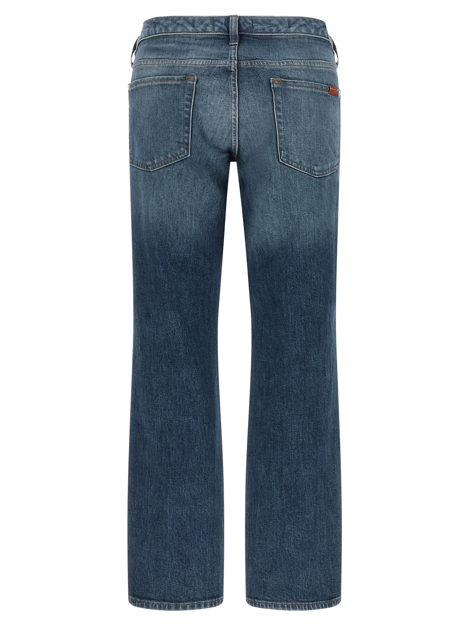 7 For All Mankind Blue Cotton Tapered Jeans