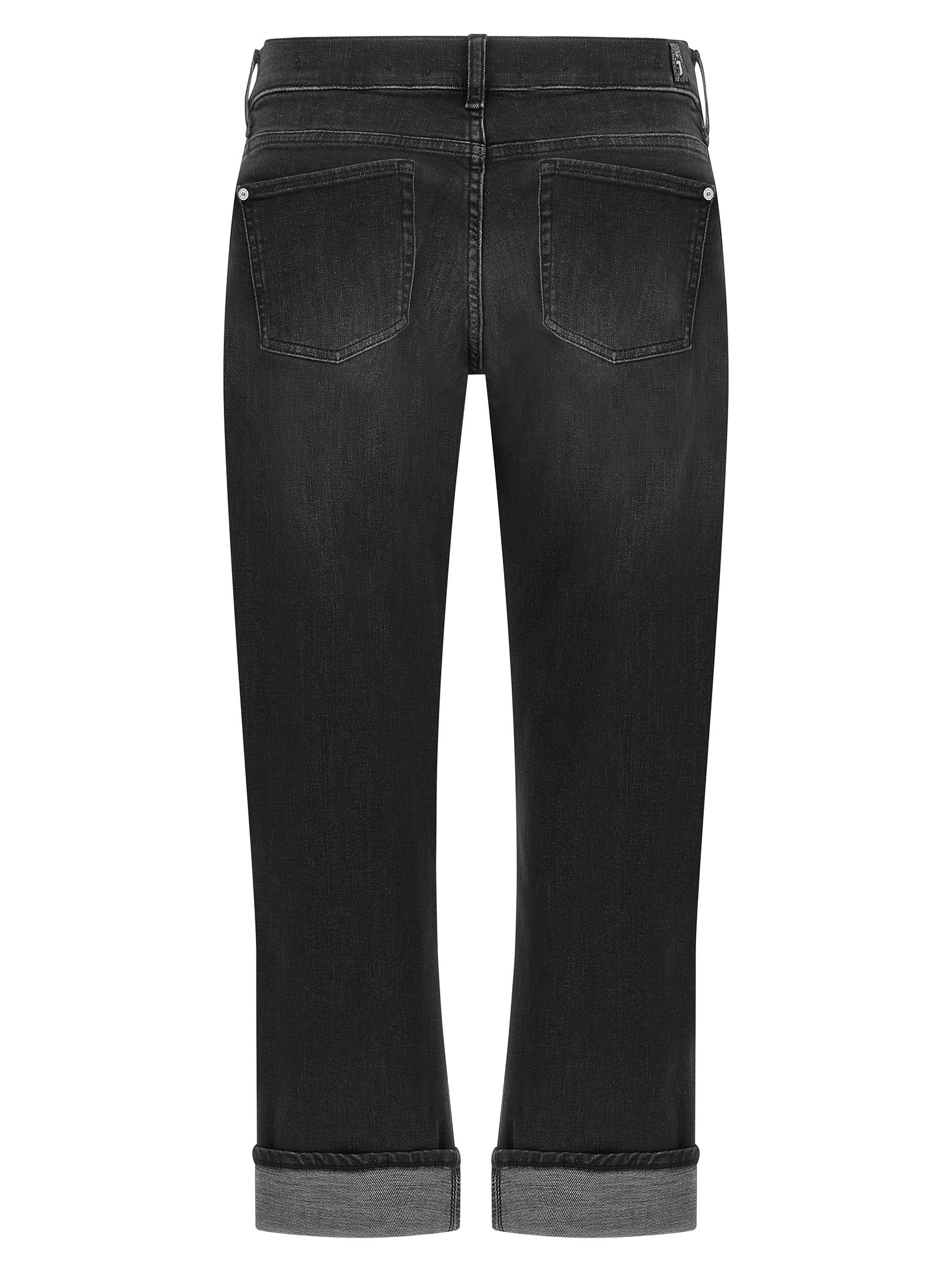 7 For All Mankind Black Cotton Relaxed Fit Jeans