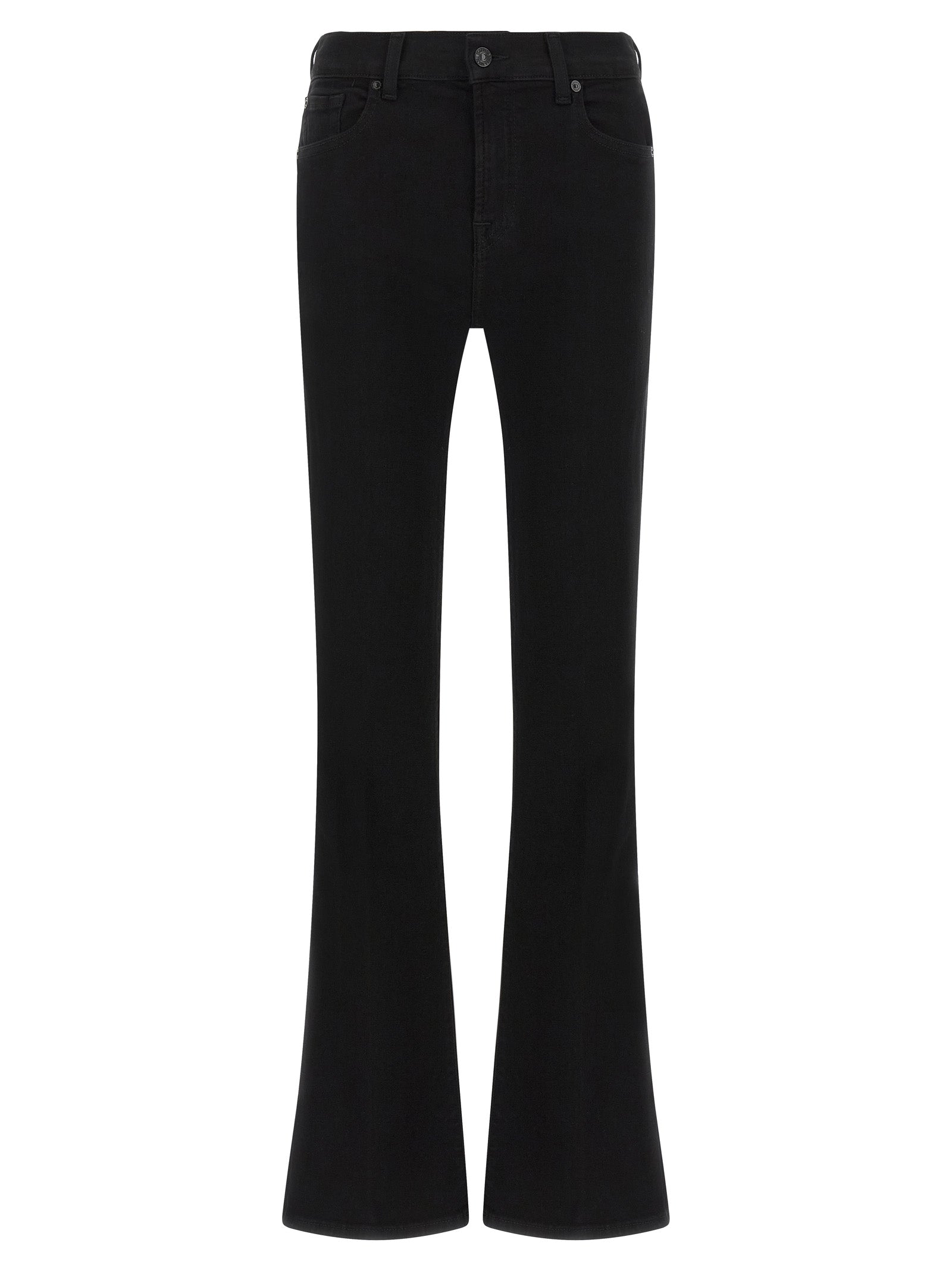 7 For All Mankind Black Cotton Bootcut Jeans