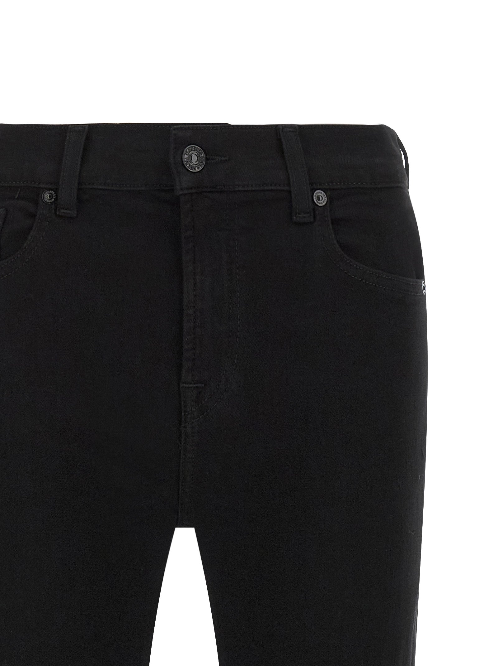 7 For All Mankind Black Cotton Bootcut Jeans