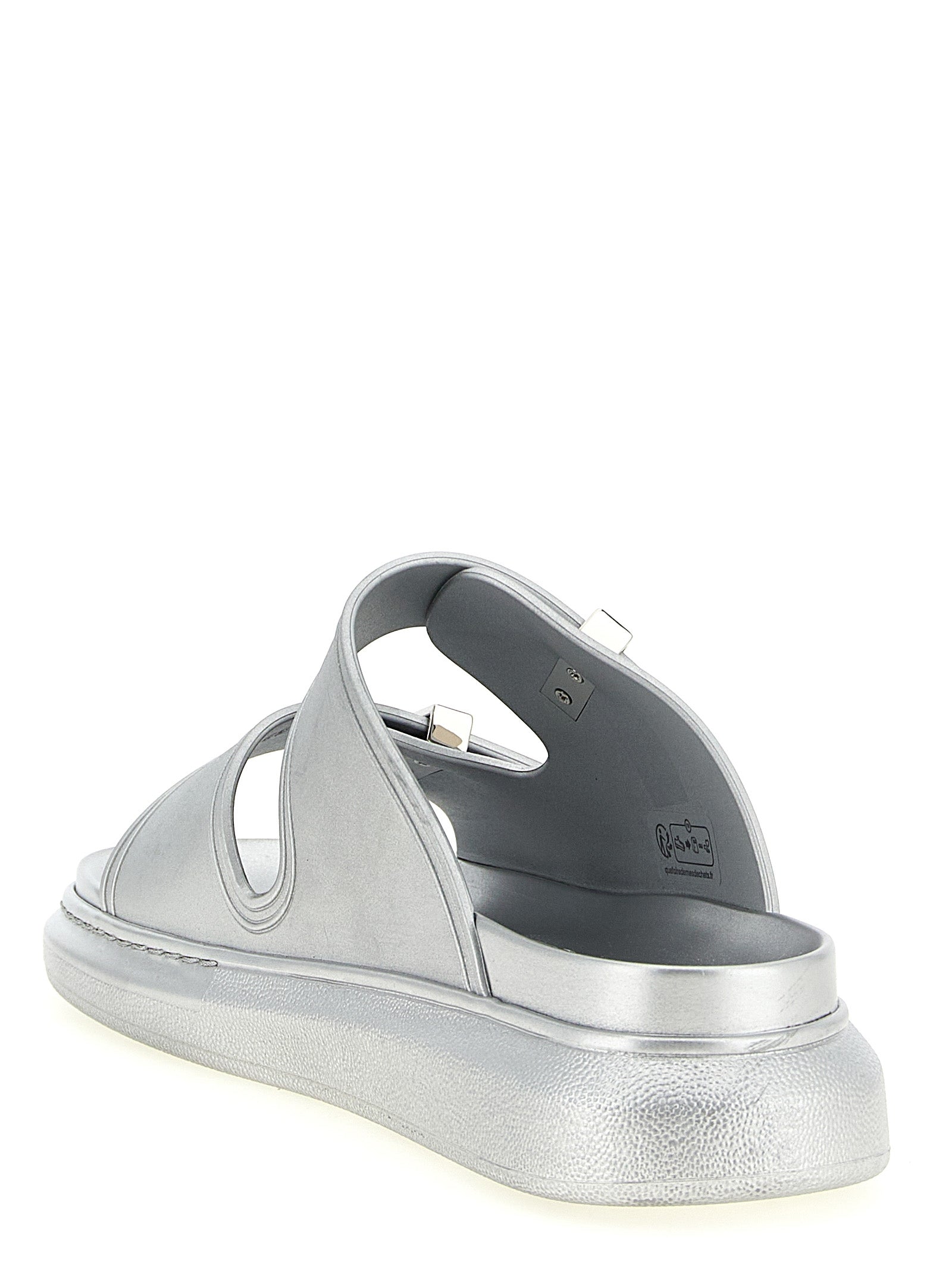 Alexander McQueen Silver Rubber Slides