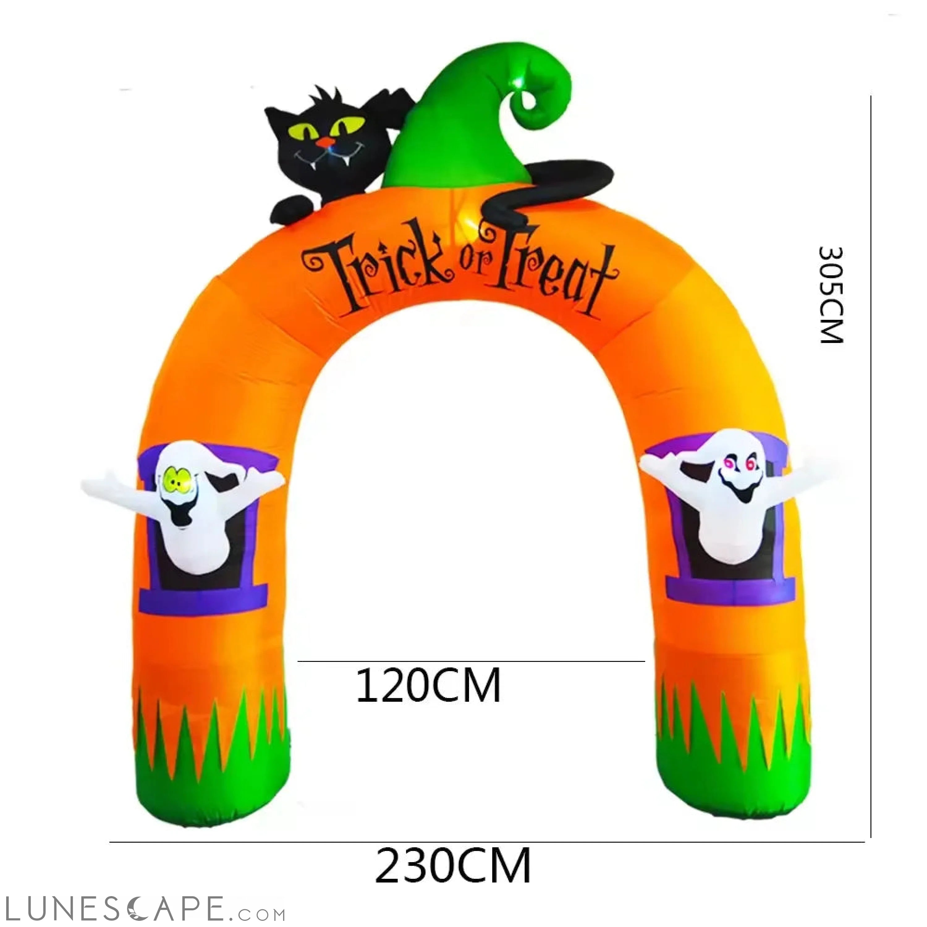 Factory Stock 10FT Giant Inflatable Arch With Black Cat and Ghosts Outdoor Patio Lawn Halloween Inflatable Decorations LUNESCAPE