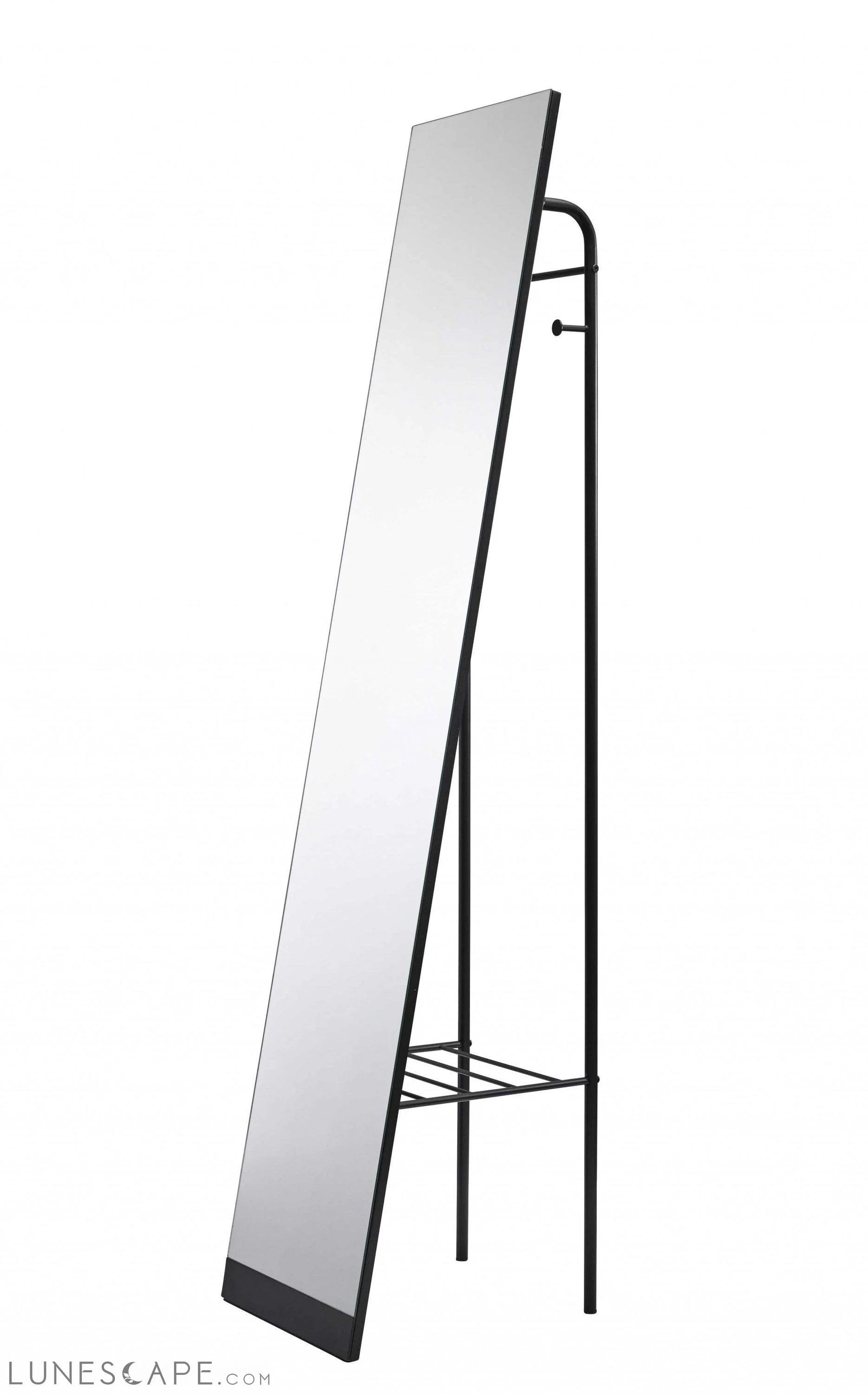 11.75" X 14.25" X 58" Black  Floor Mirror LUNESCAPE