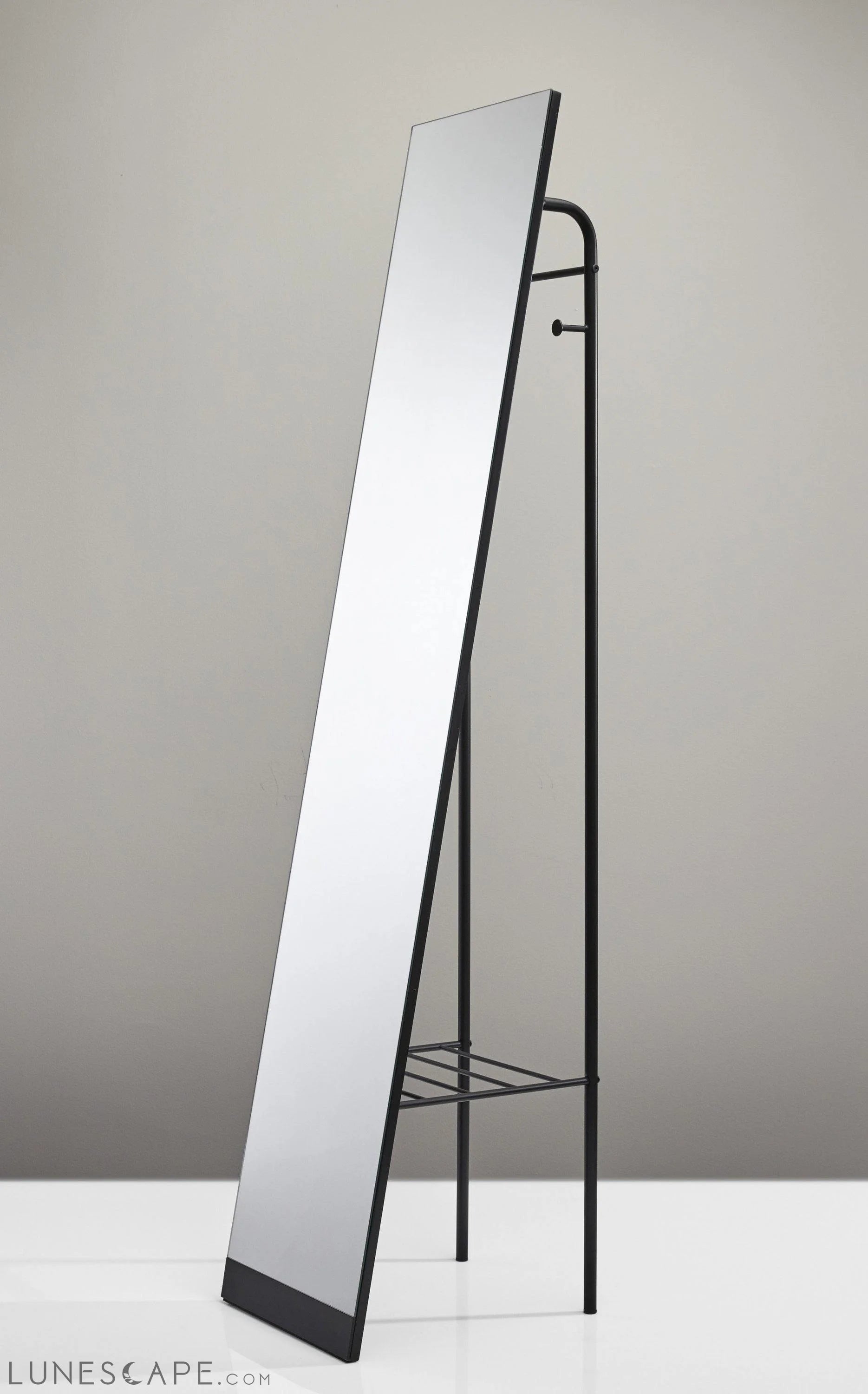 11.75" X 14.25" X 58" Black  Floor Mirror LUNESCAPE