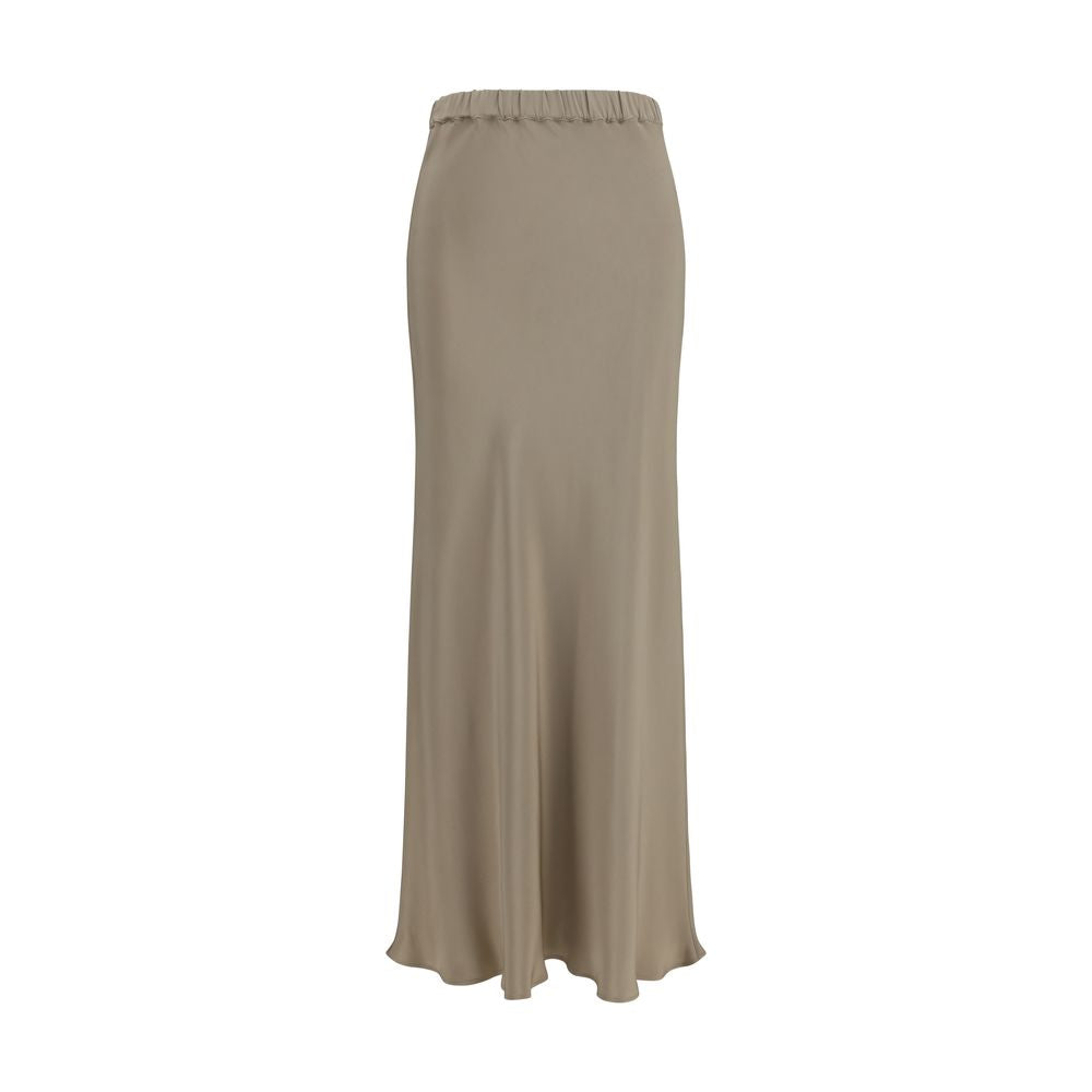 Max Mara Beige Silk Long Skirt