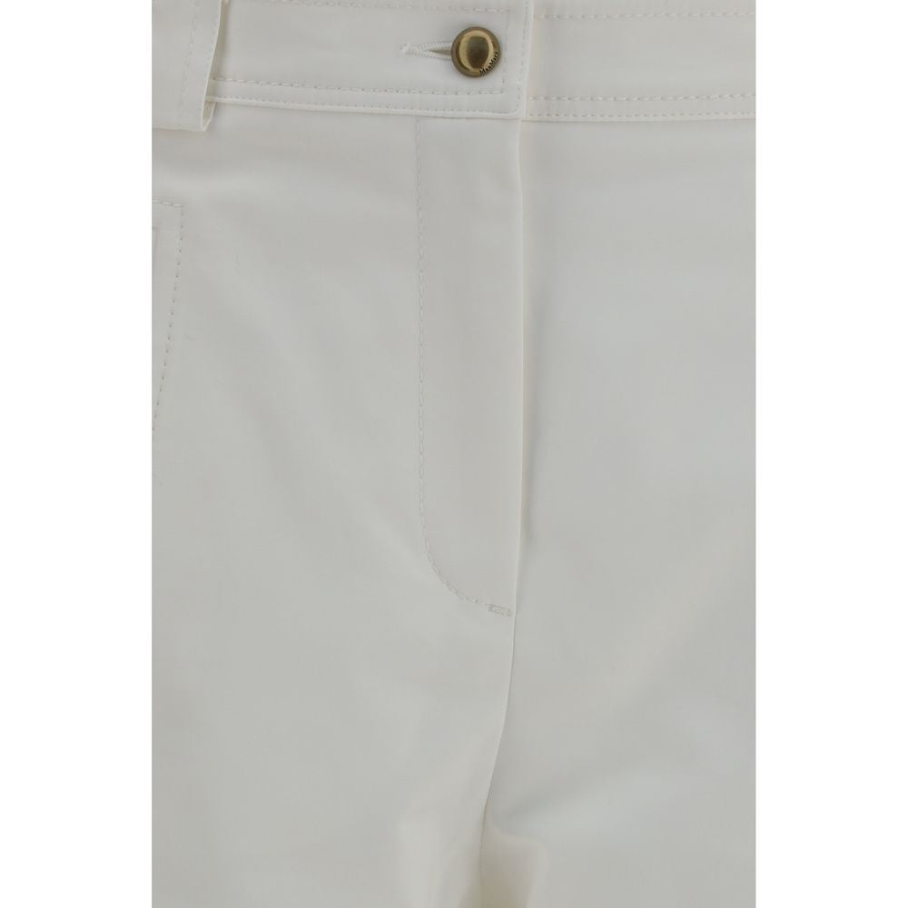 Max Mara White Cotton Cropped Pants