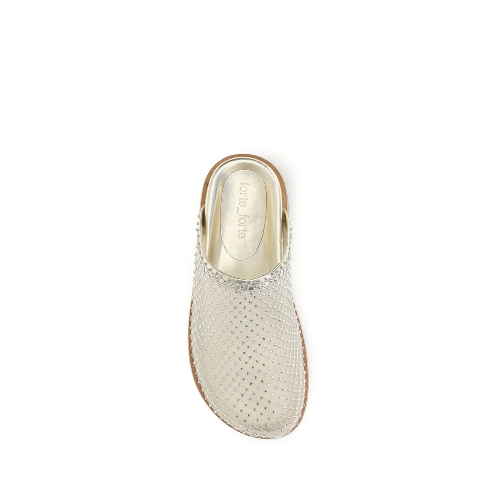 Forte_Forte Silver Fabric Mules
