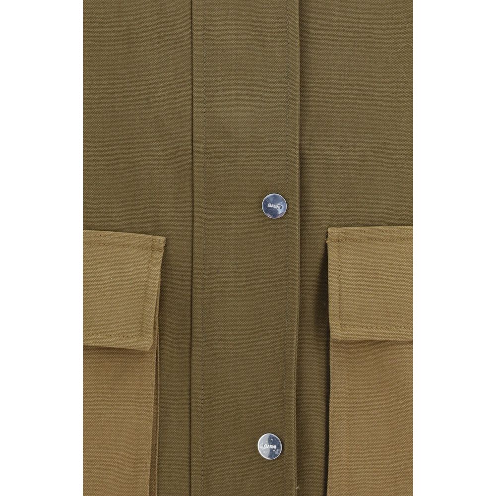 Ganni Bicolor Cotton Full-Length Jacket